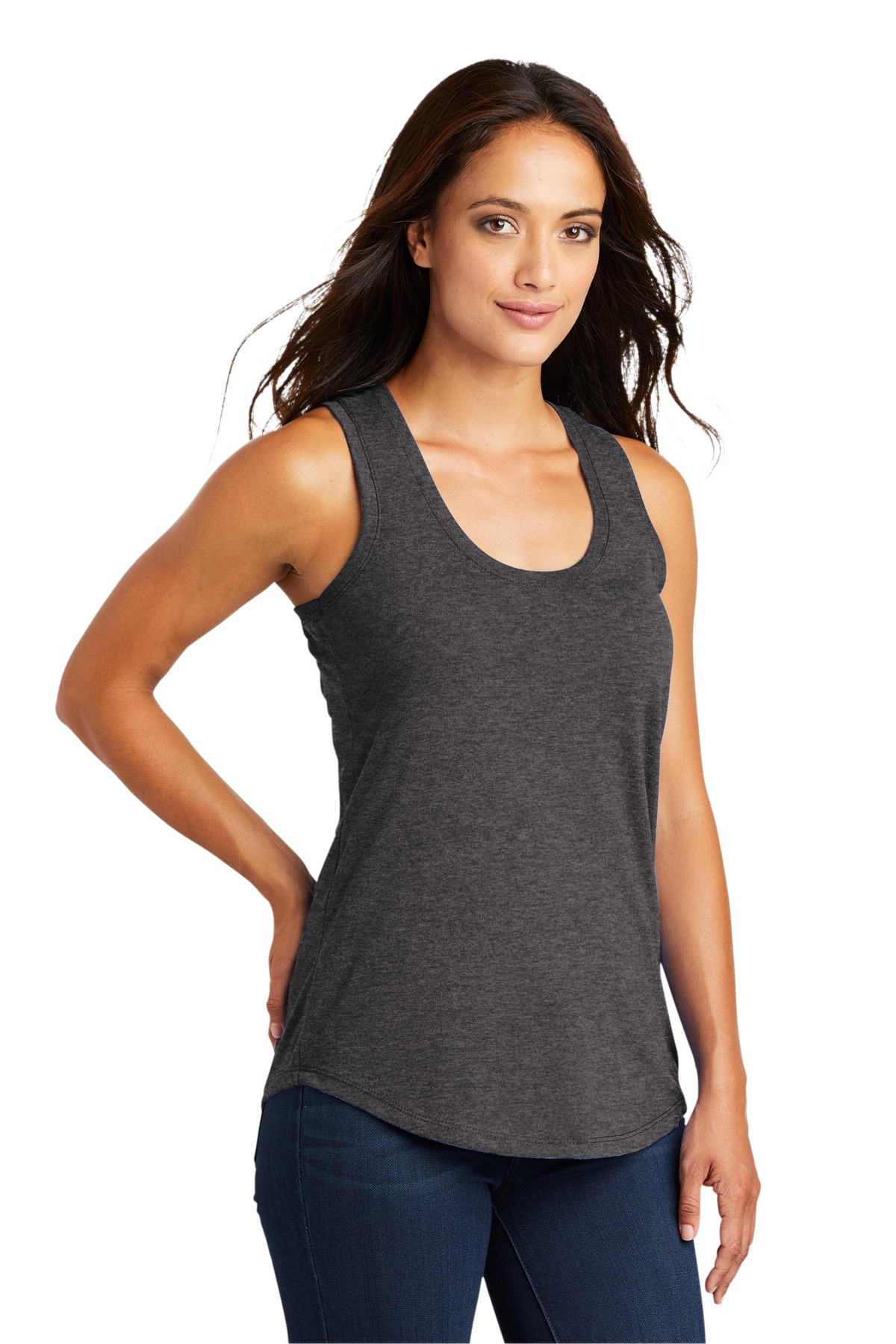 District Women's Perfect Tri Racerback Tank. DM138L