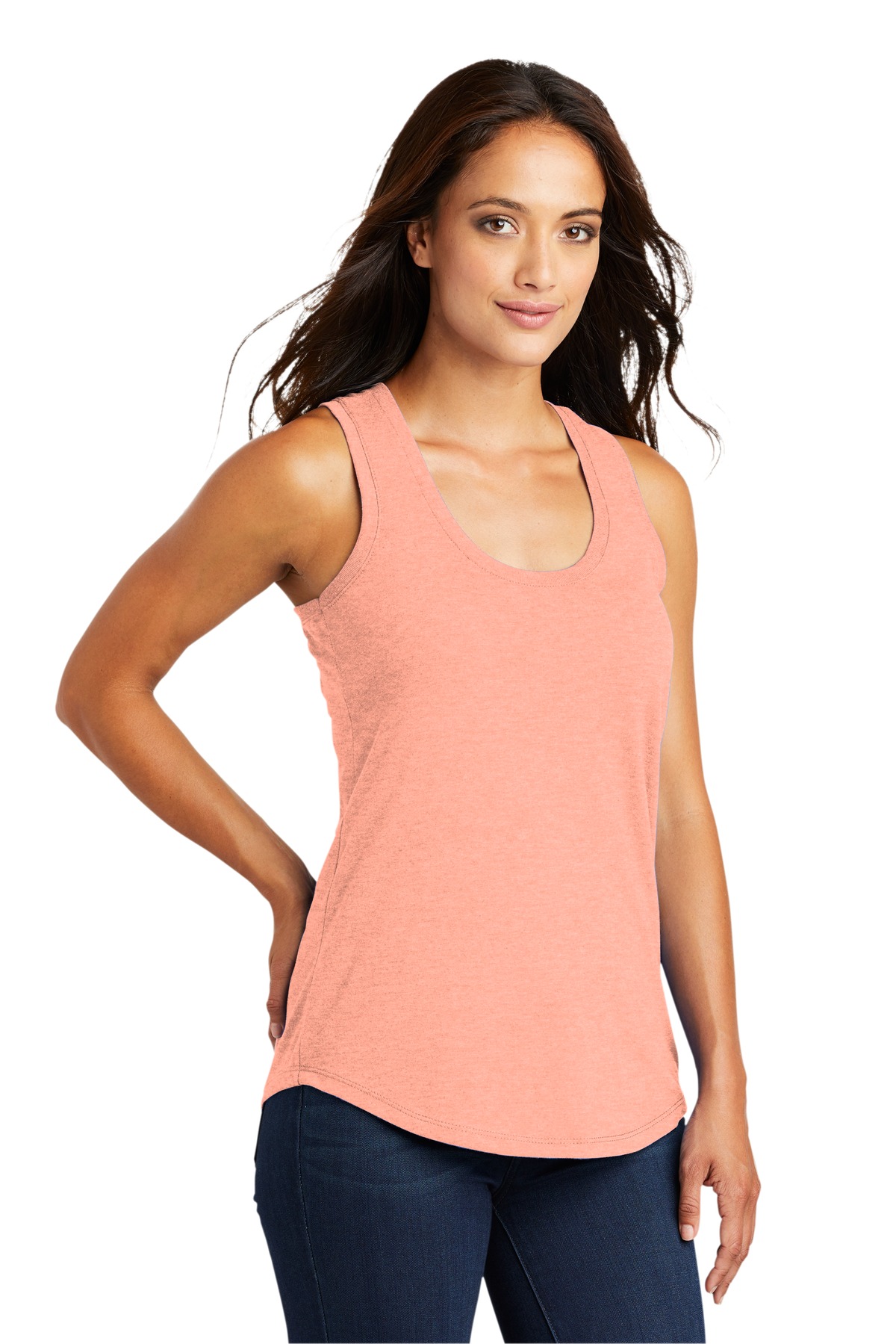 District Women's Perfect Tri Racerback Tank. DM138L