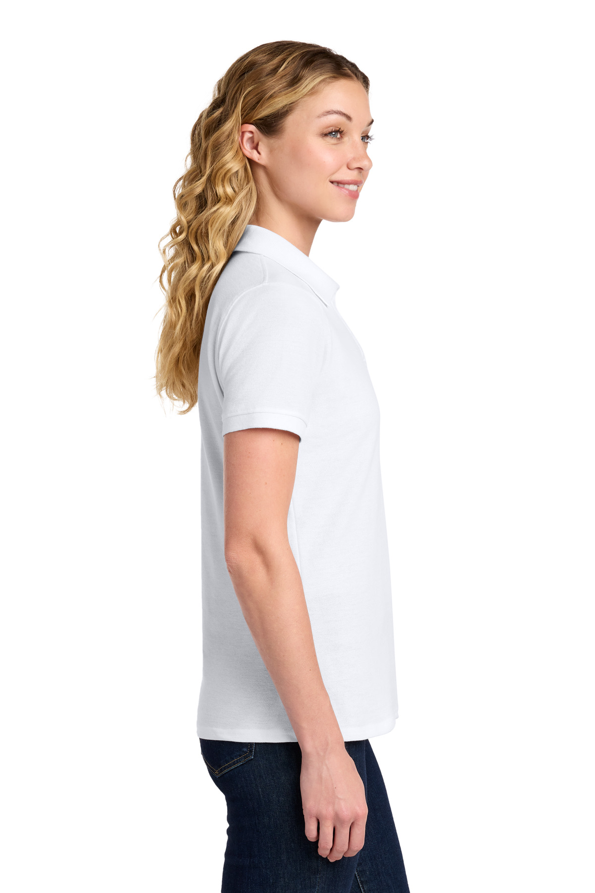 Port & Co Women's Core Blend Pique Polo. LKP155