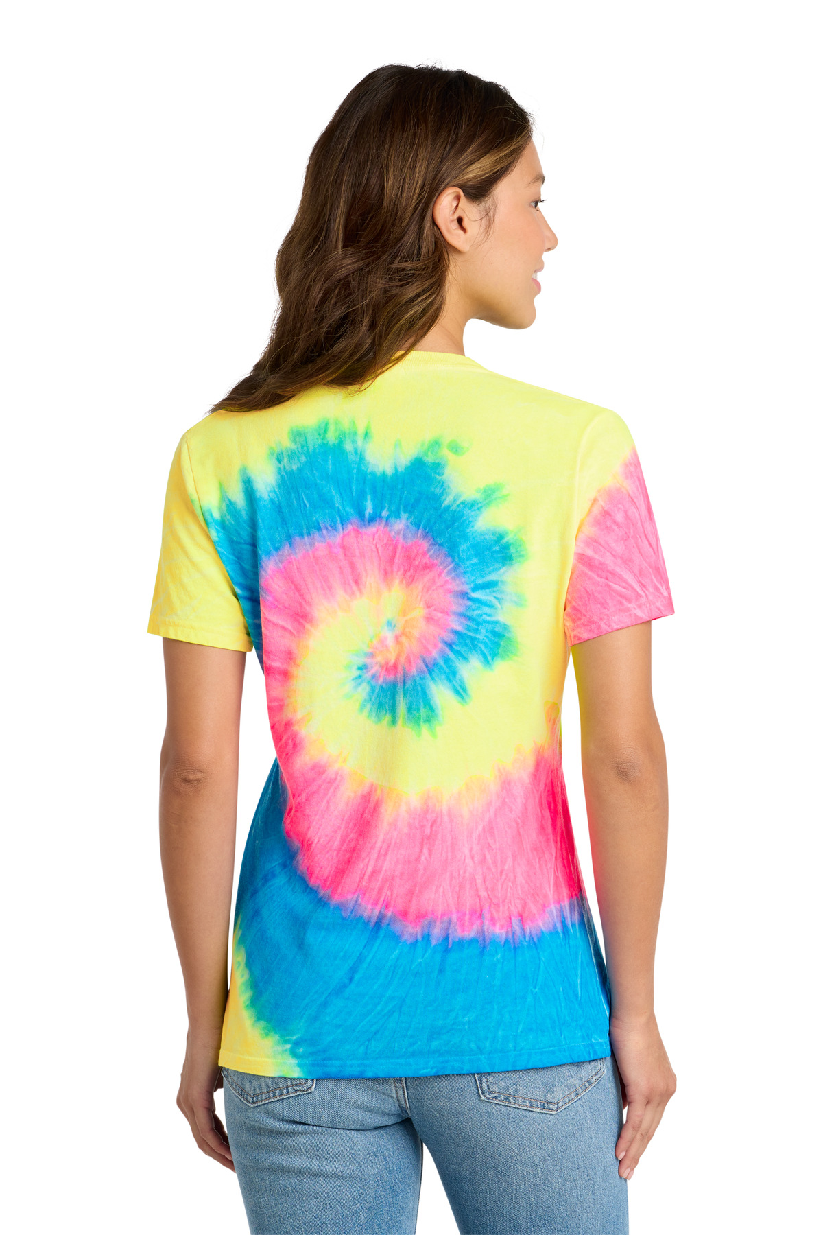 Port & Co Women's Tie-Dye V-Neck Tee. LPC147V