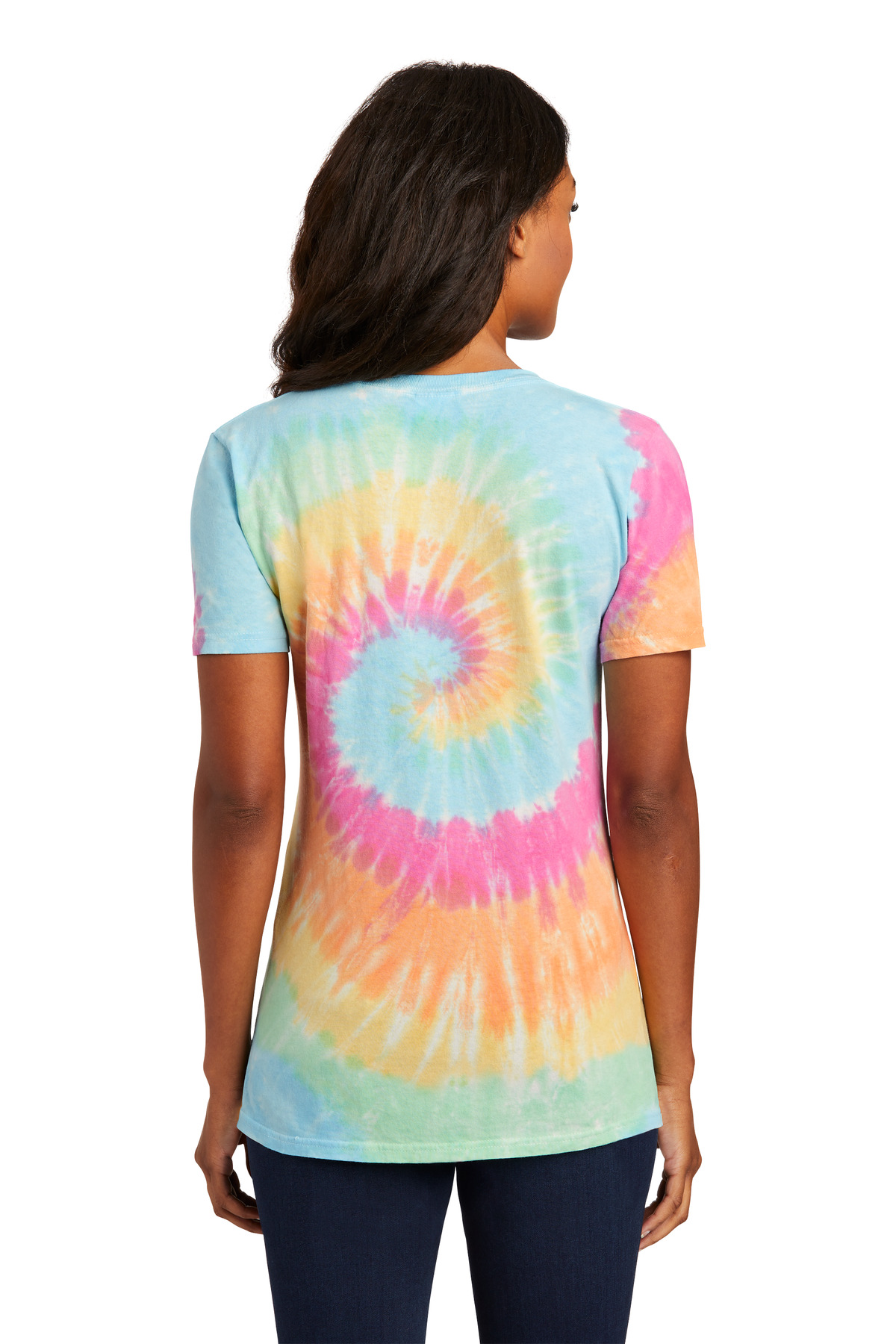 Port & Co Women's Tie-Dye V-Neck Tee. LPC147V