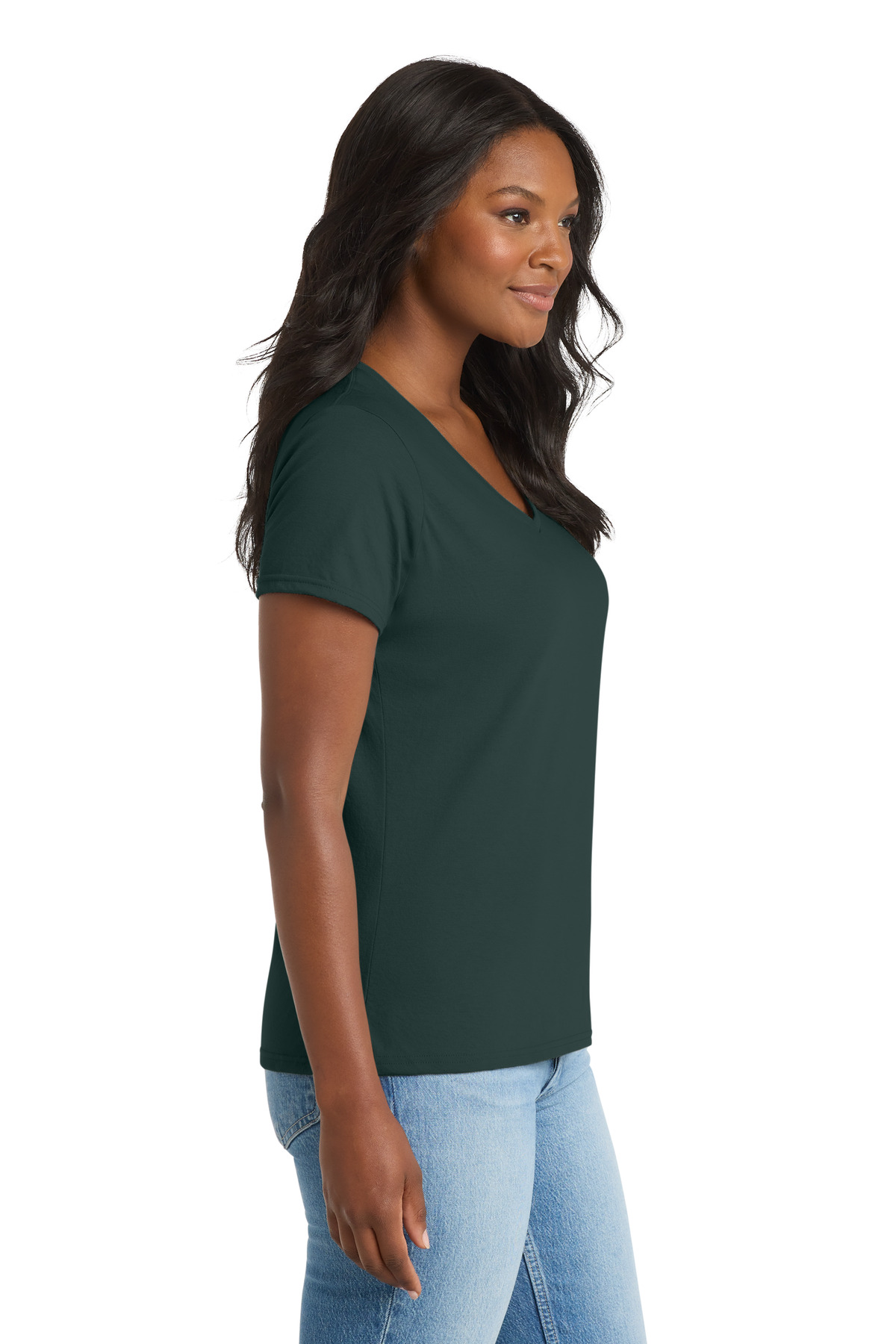 Port & Co Women's Performance Blend V-Neck Tee. LPC381V