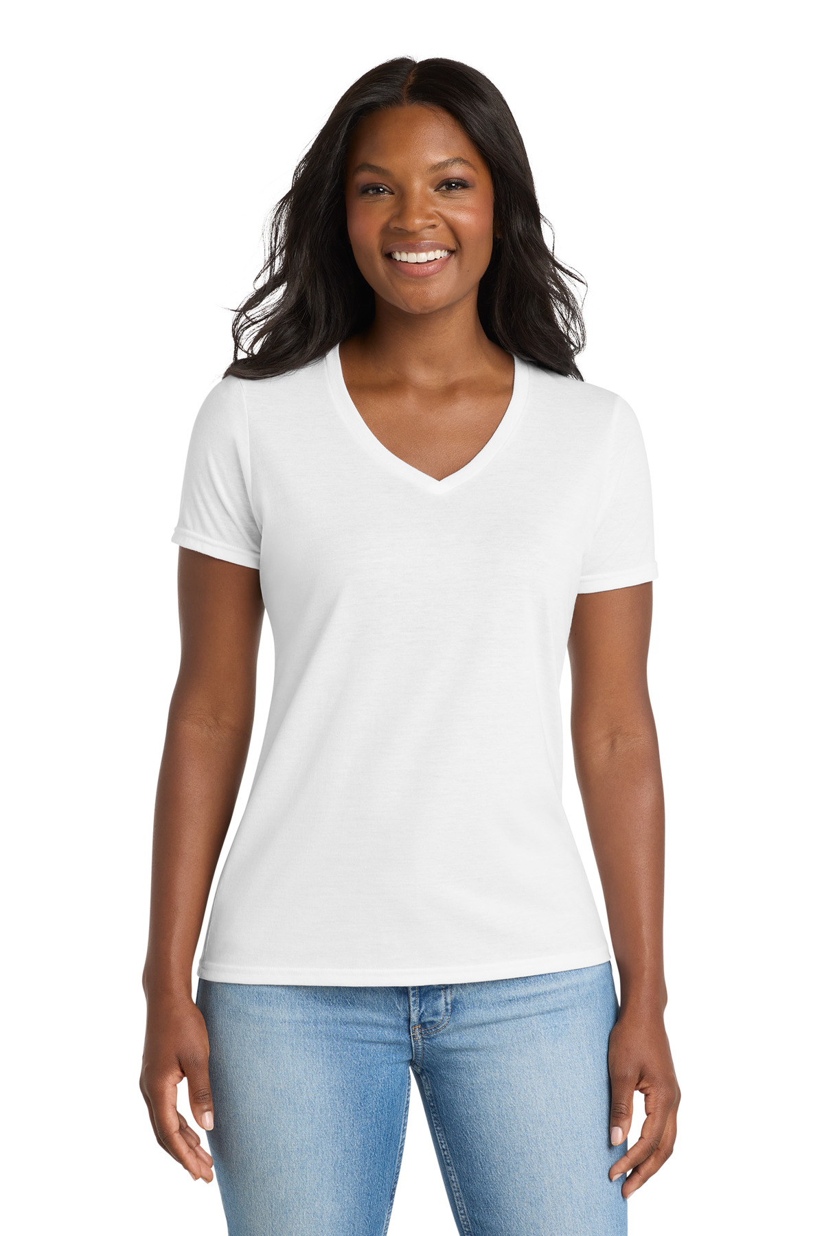 Port & Co Women‘s Performance Blend V-Neck Tee-Port & Company