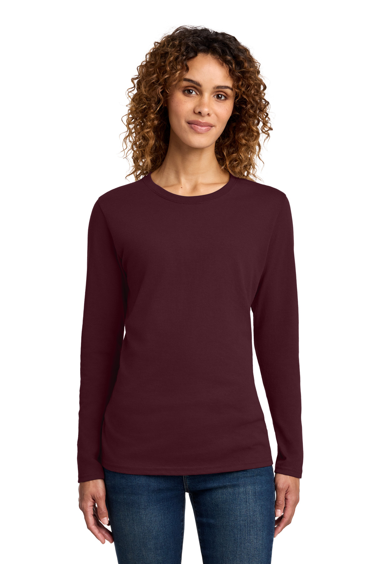 Port & Co Women's Long Sleeve Core Cotton Tee. LPC54LS