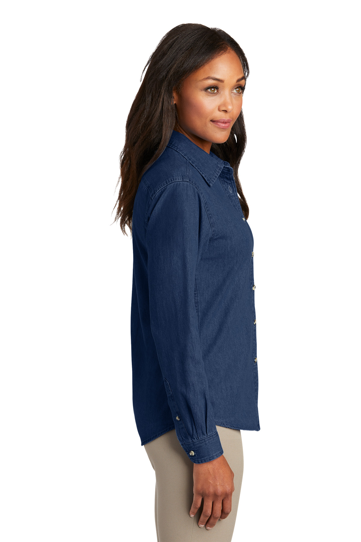 Port & Company Women's Long Sleeve Value Denim Shirt. LSP10