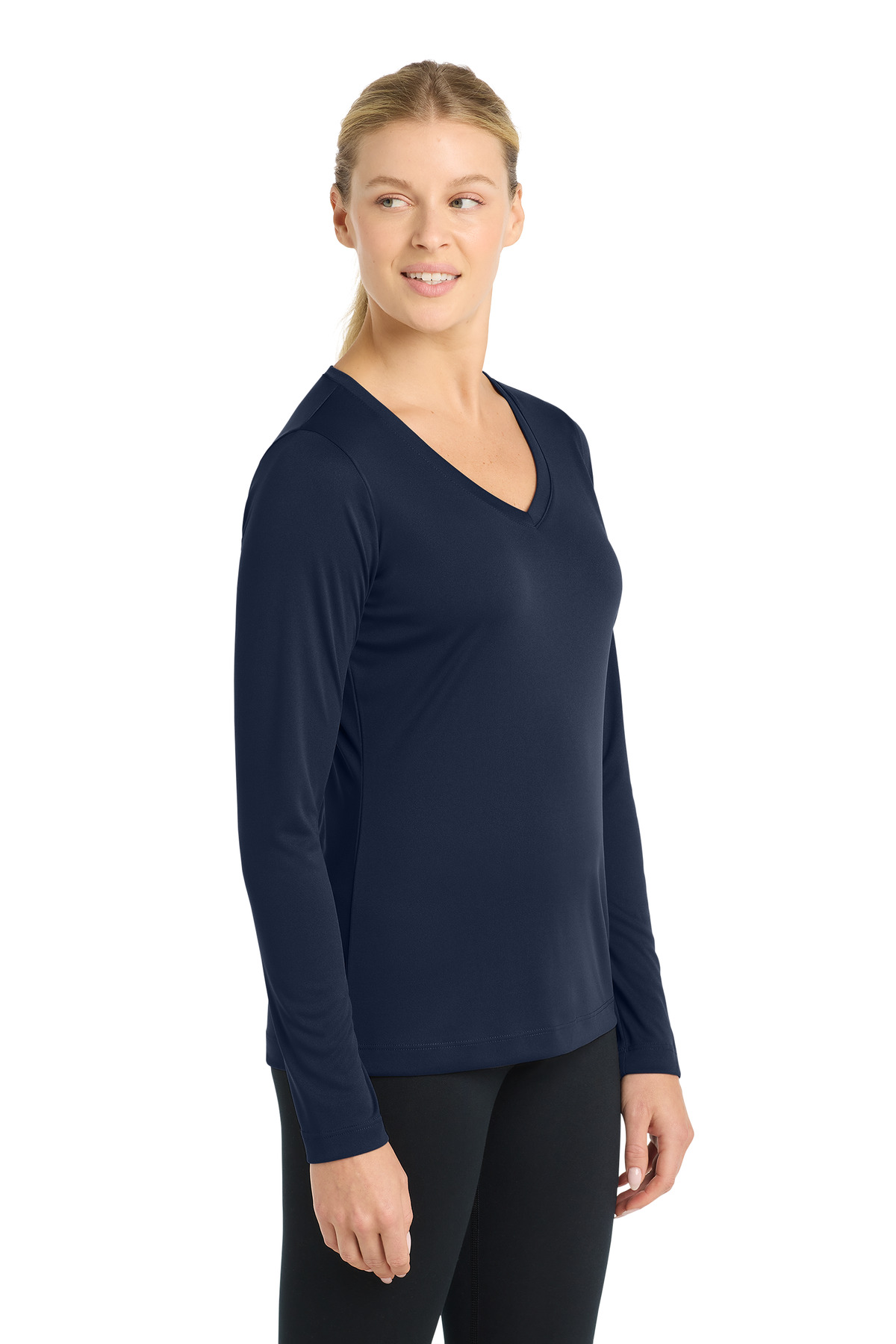 Sport-Tek Women's Long Sleeve PosiCharge Competitor V-Neck Tee. LST353LS