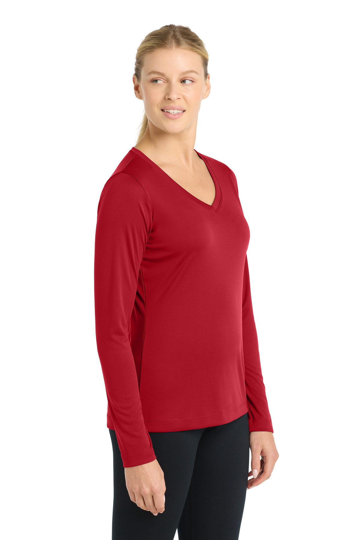 Sport-Tek Women's Long Sleeve PosiCharge Competitor V-Neck Tee. LST353LS