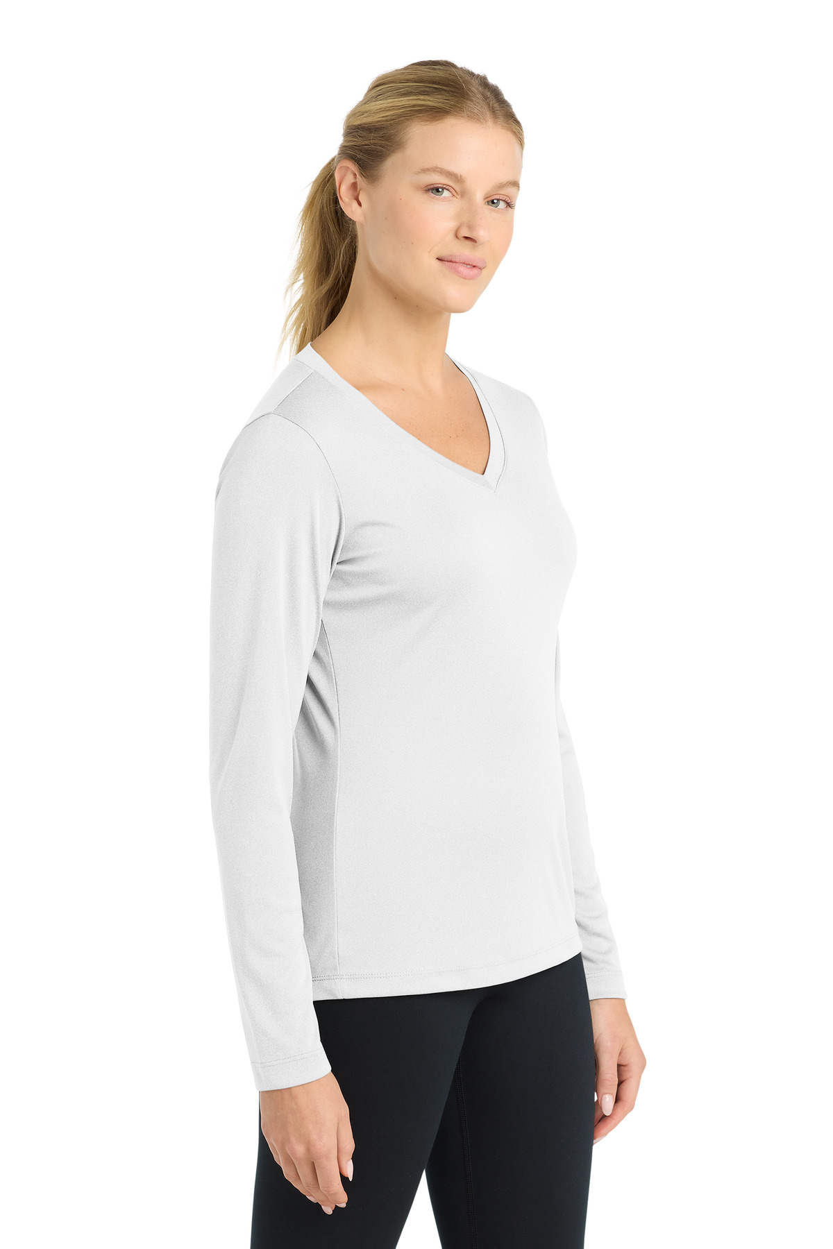 Sport-Tek Women's Long Sleeve PosiCharge Competitor V-Neck Tee. LST353LS