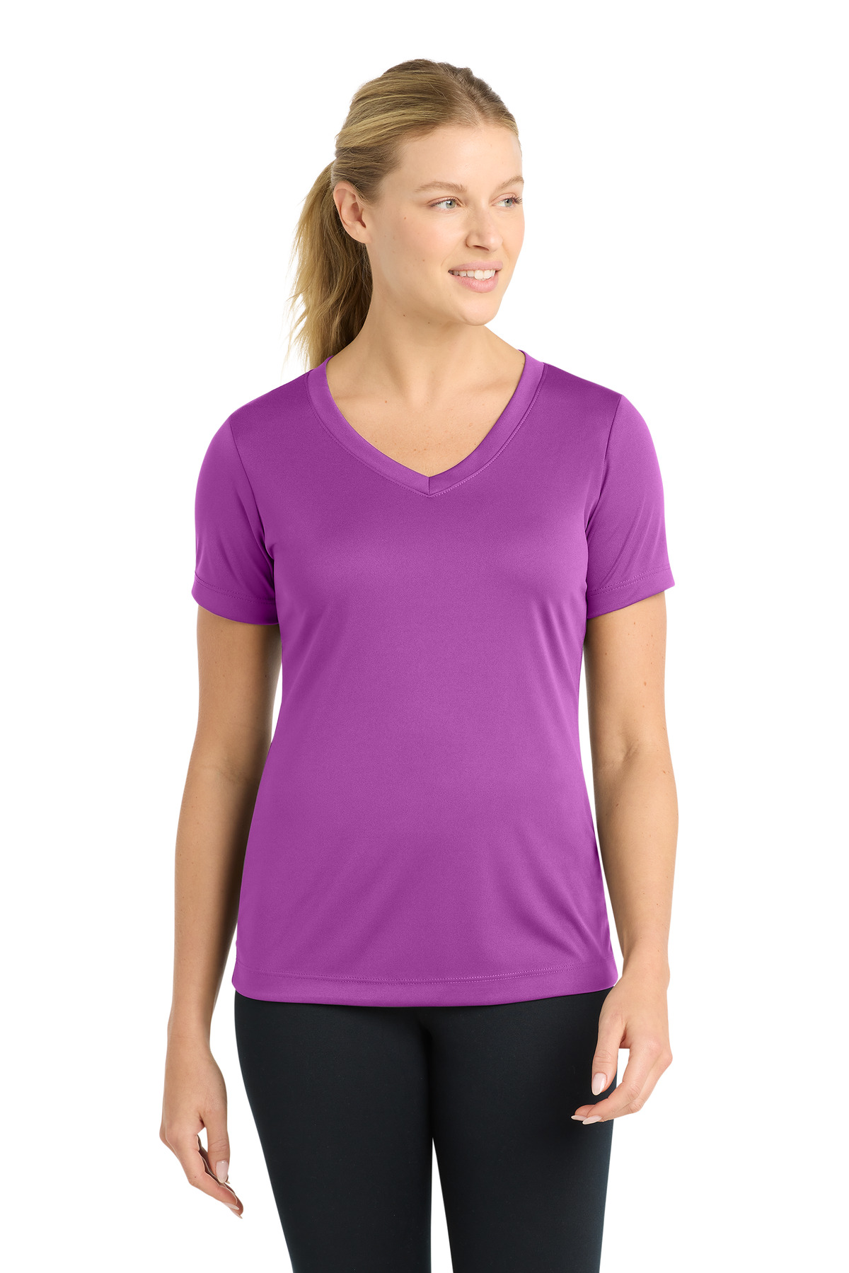 Sport-Tek ® Women's PosiCharge ® Competitor™ V-Neck Tee. LST353 - Pink Orchid