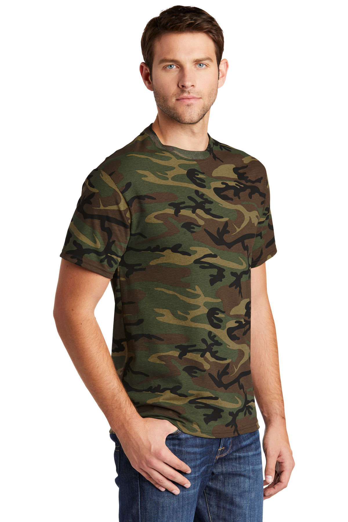 Port & Co Core Cotton Camo Tee. PC54C