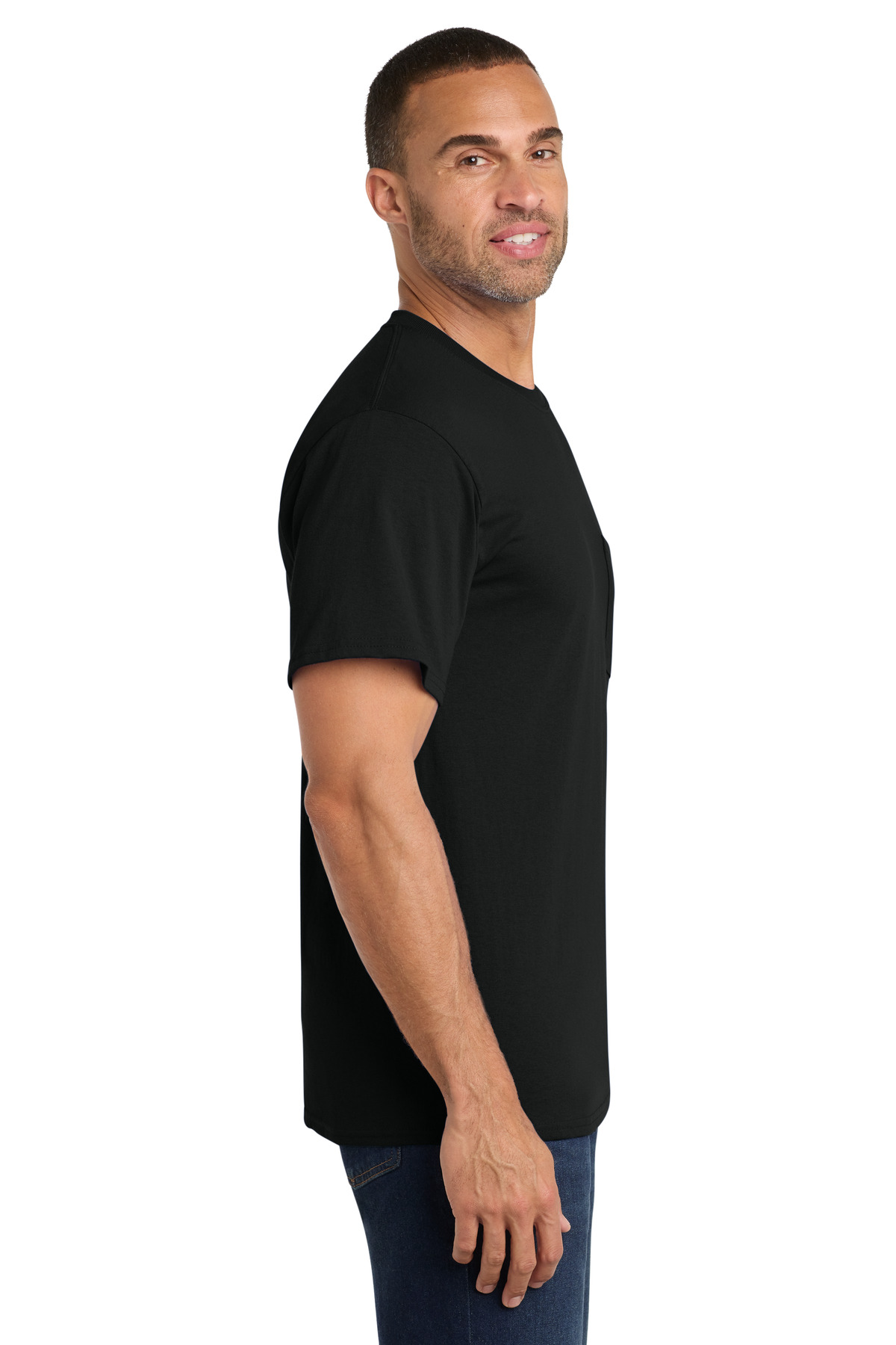 Port & Co Core Cotton Pocket Tee. PC54P