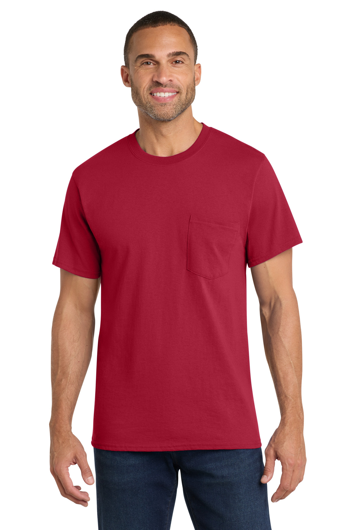 Port & Co Core Cotton Pocket Tee. PC54P
