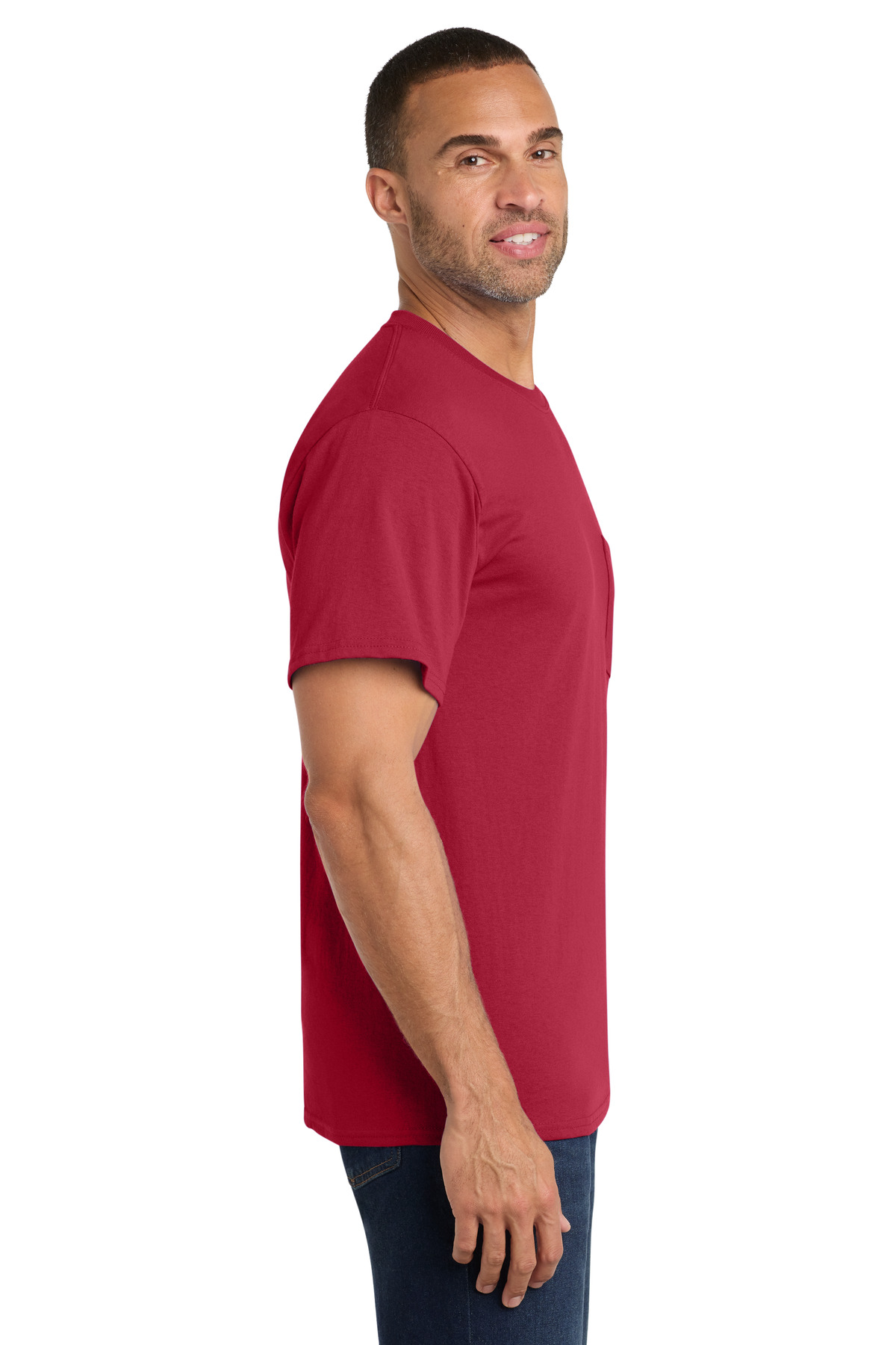 Port & Co Core Cotton Pocket Tee. PC54P