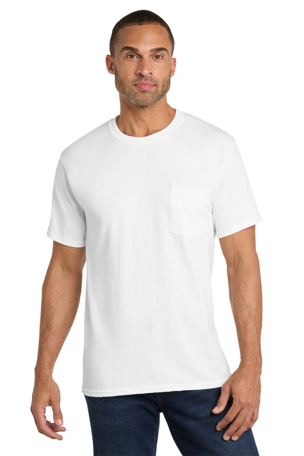 Port & Co Core Cotton Pocket Tee-Port & Company