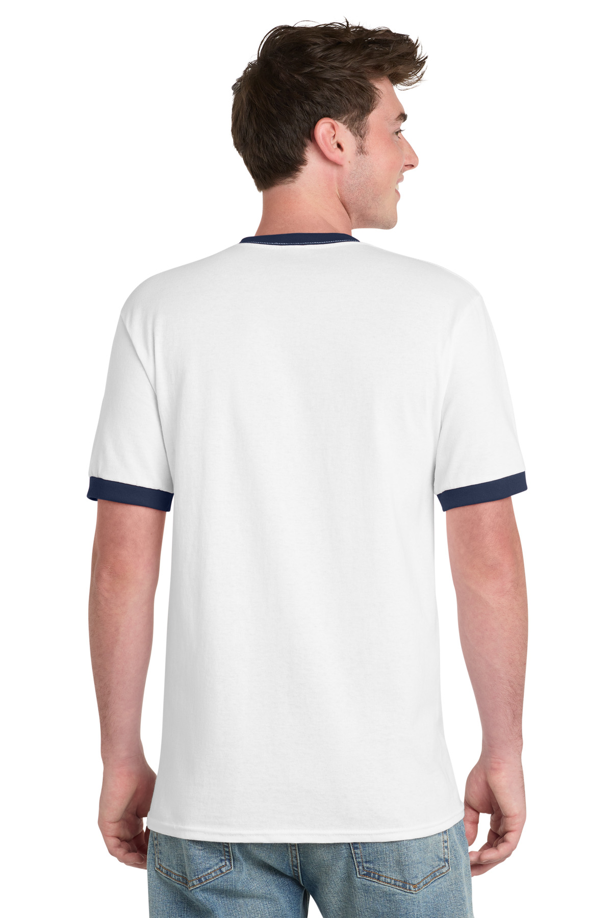 Port & Co Core Cotton Ringer Tee. PC54R