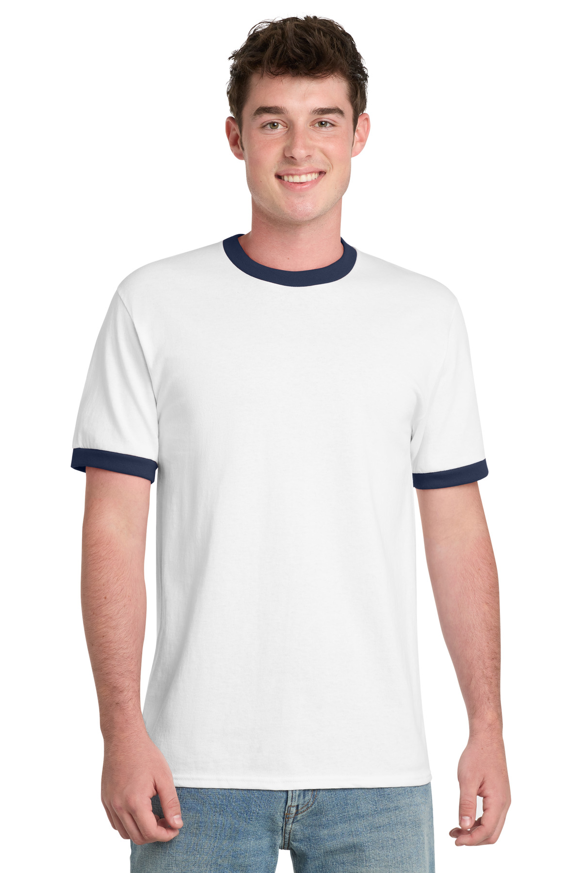 Port & Co Core Cotton Ringer Tee. PC54R
