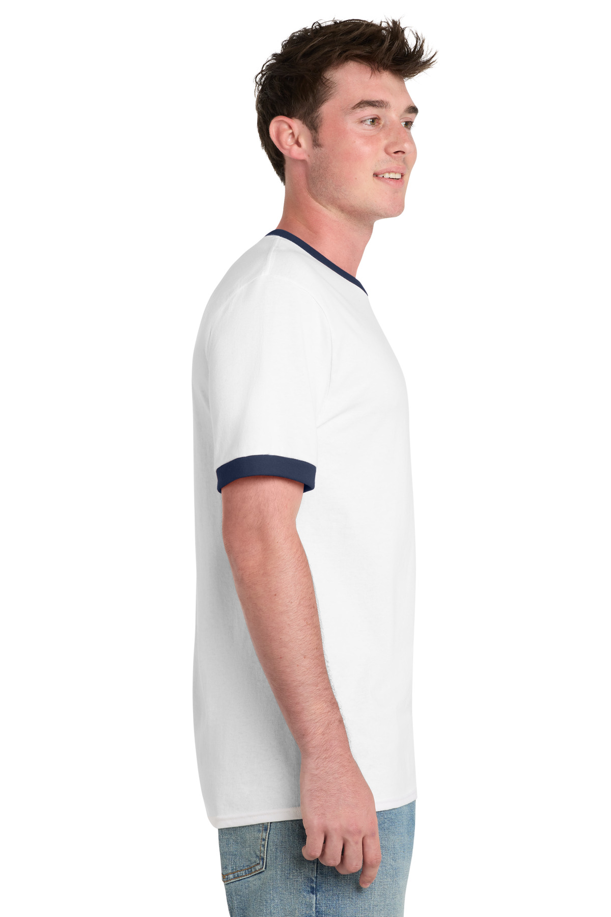 Port & Co Core Cotton Ringer Tee. PC54R