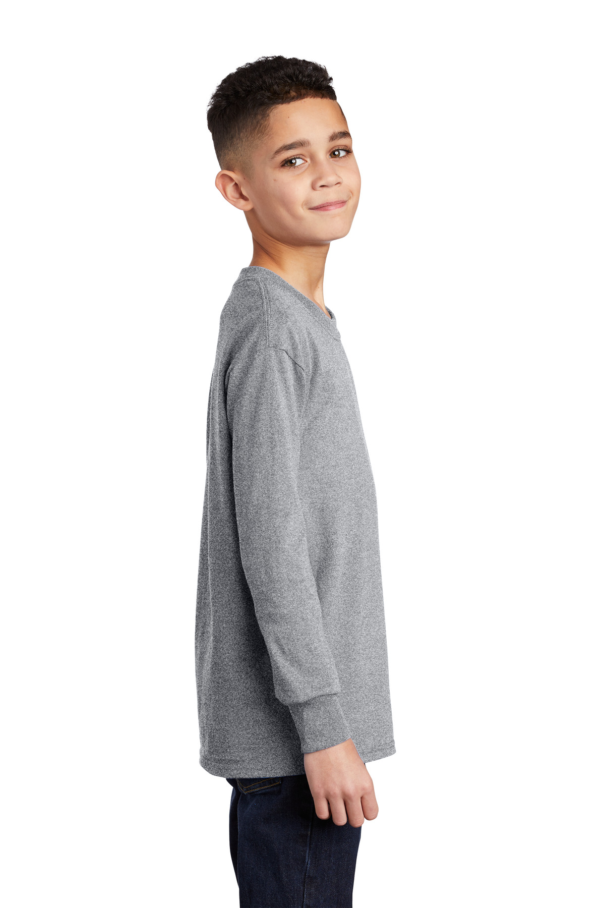 Port & Co Youth Long Sleeve Core Cotton Tee. PC54YLS