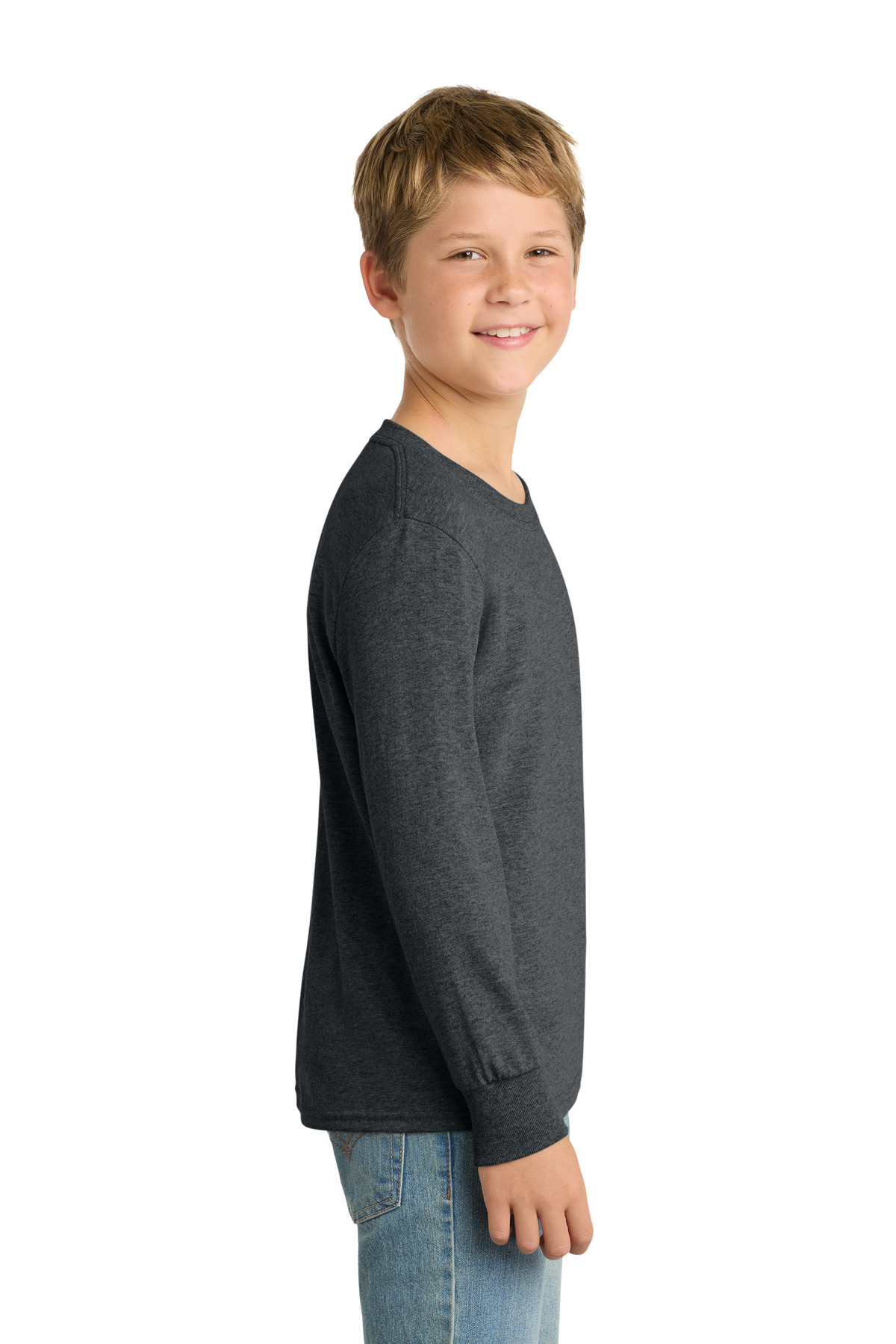Port & Co Youth Long Sleeve Core Cotton Tee. PC54YLS