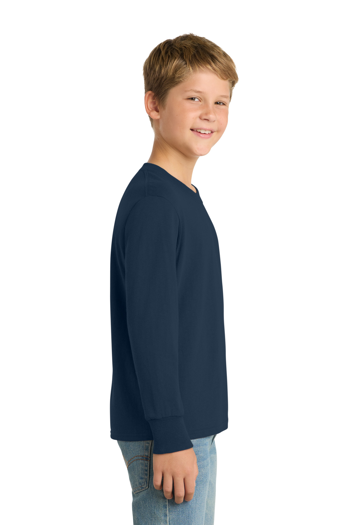 Port & Co Youth Long Sleeve Core Cotton Tee. PC54YLS