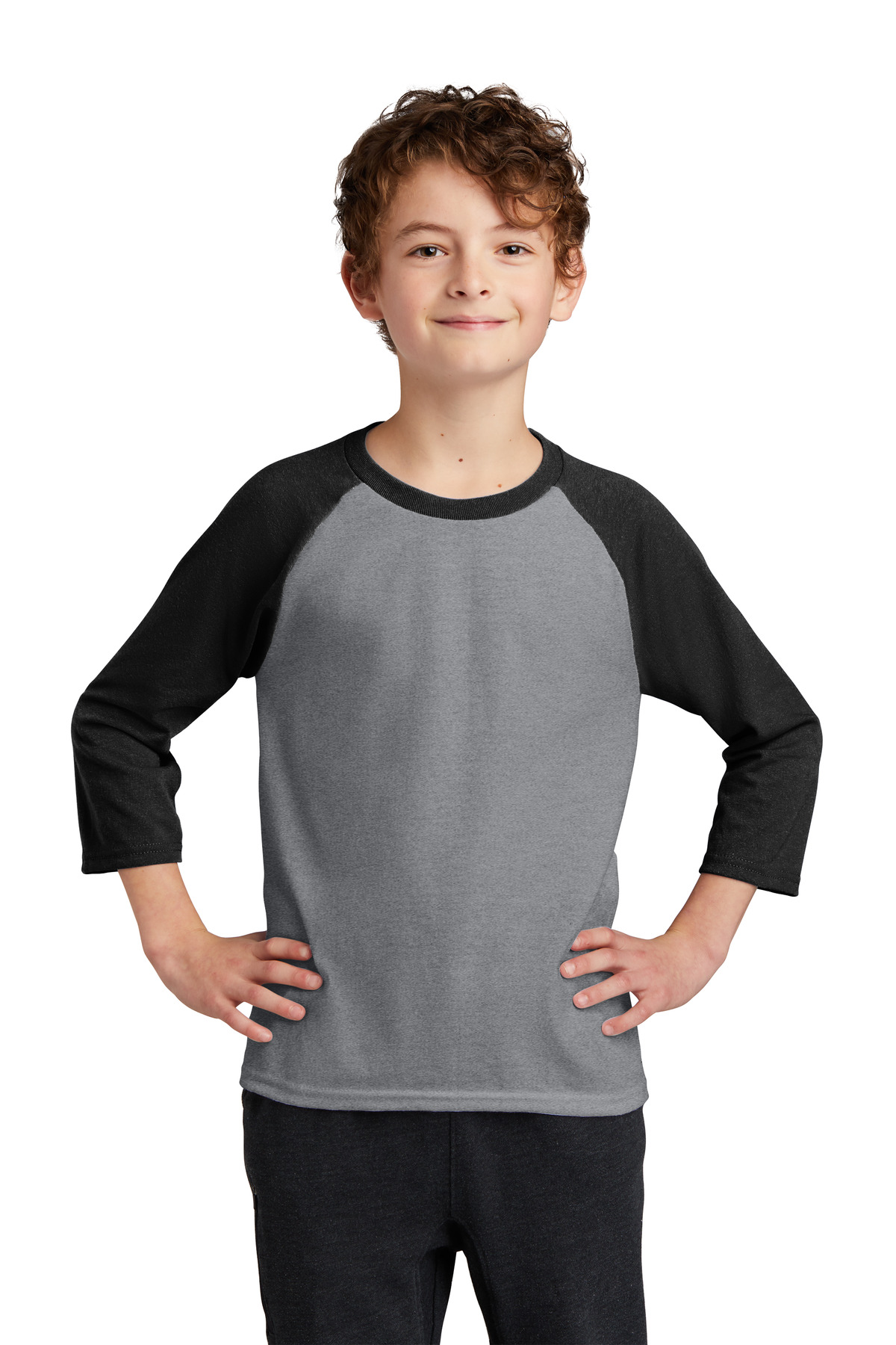 Port & Company Youth Core Blend 3/4-Sleeve Raglan T-Shirt - PC55YRS