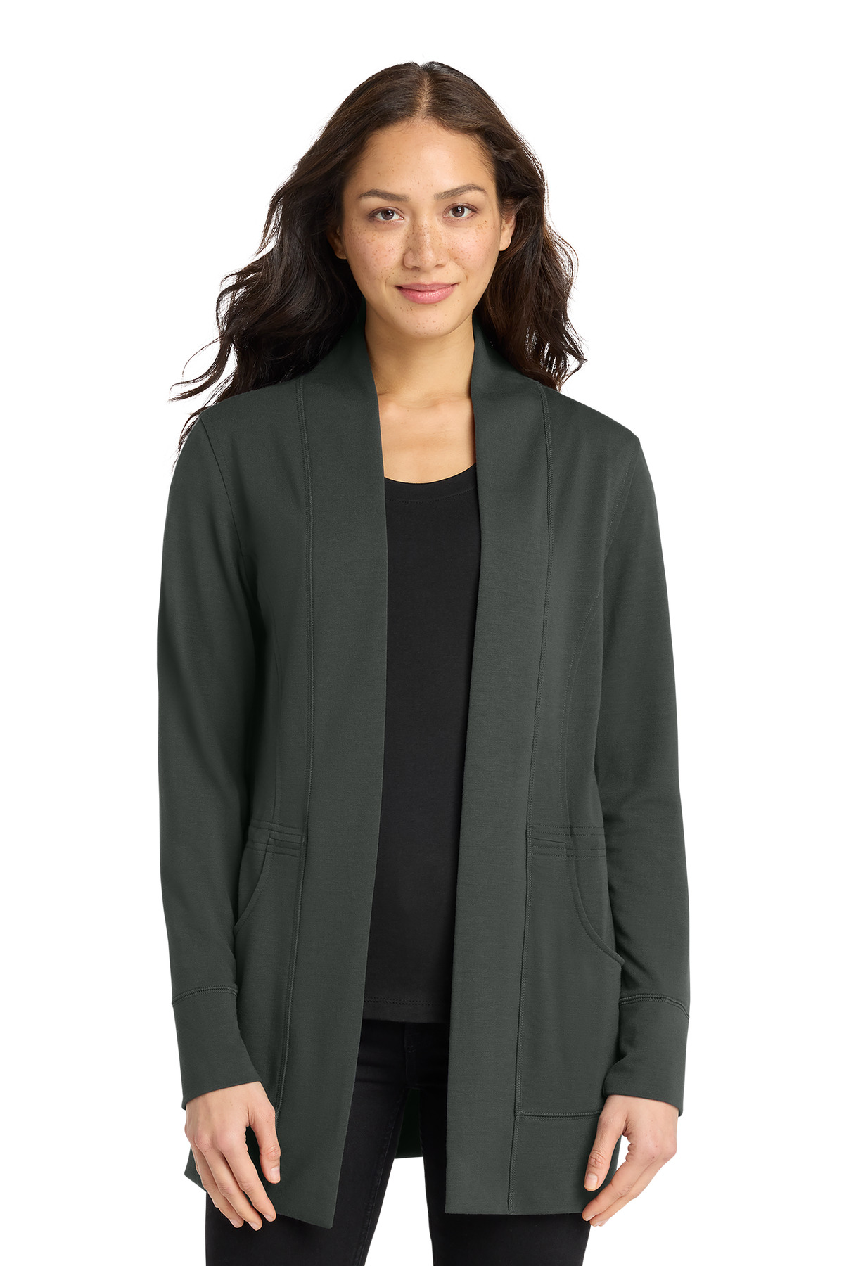 Port Authority ® Women's Microterry Cardigan LK825 - Image 2