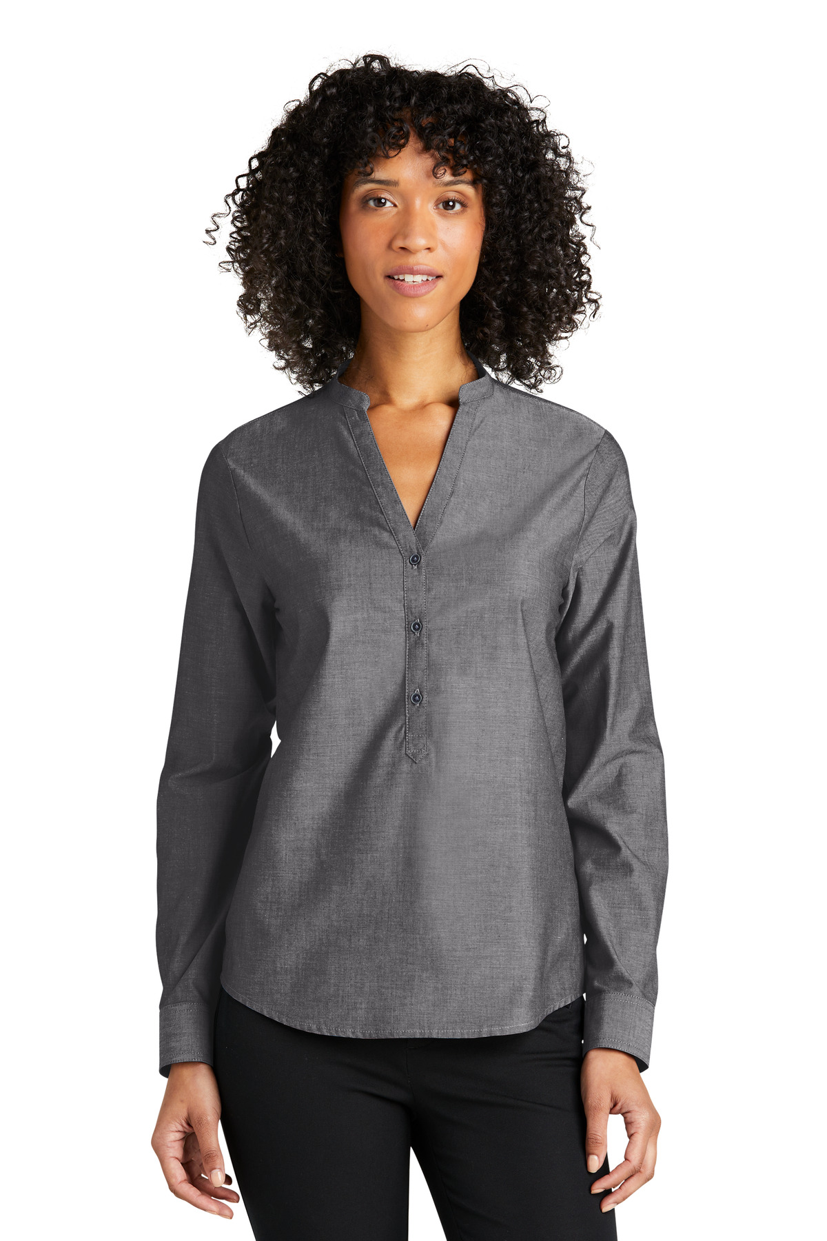 Port Authority Ladies Long Sleeve Chambray Easy Care Shirt-Port Authority