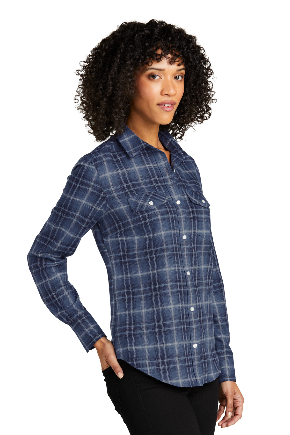 Port Authority Women's Long Sleeve Ombre Plaid Shirt LW672