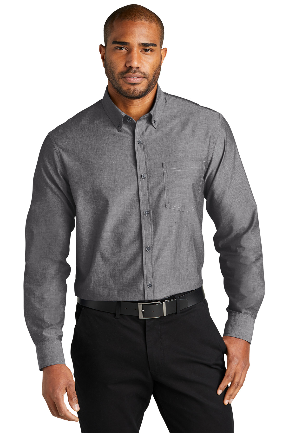 Port Authority Long Sleeve Chambray Easy Care Shirt-Port Authority