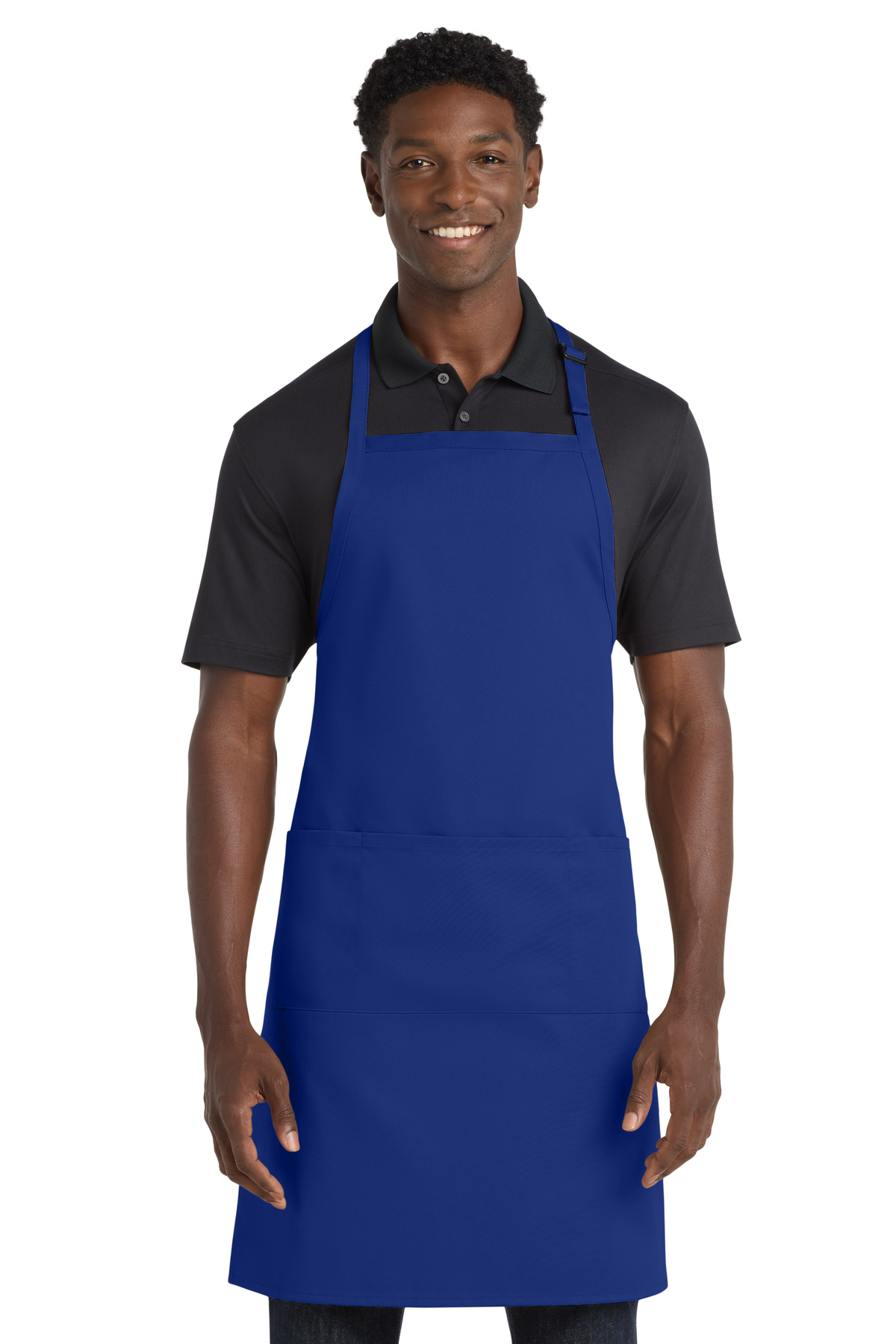 Easy Care Extra Long Bib Apron with Stain Release - Royal