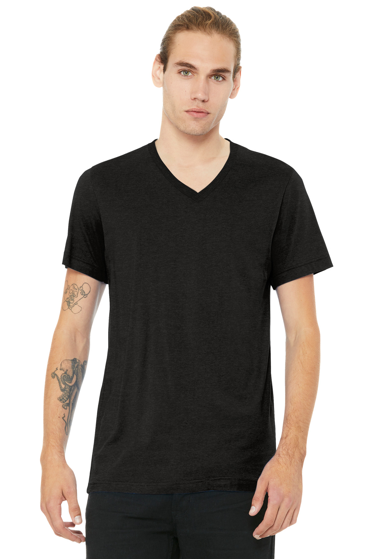 BELLA+CANVAS ® Unisex Heather CVC V-Neck Tee BC3005CVC - Image 2