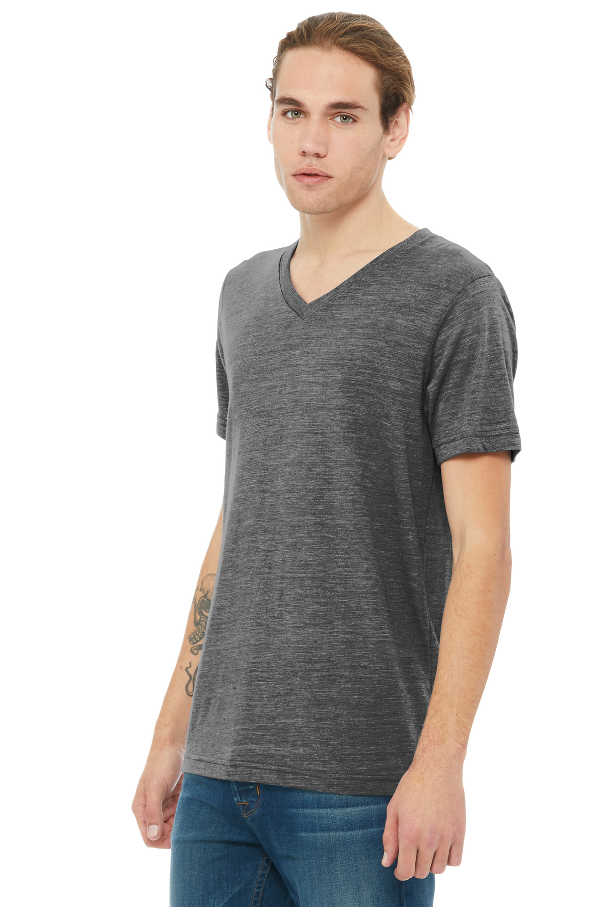 BELLA+CANVAS Unisex Textured Jersey V-Neck Tee BC3655