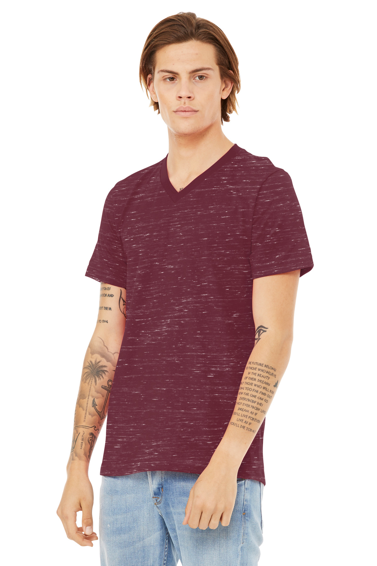 BELLA+CANVAS Unisex Textured Jersey V-Neck Tee BC3655