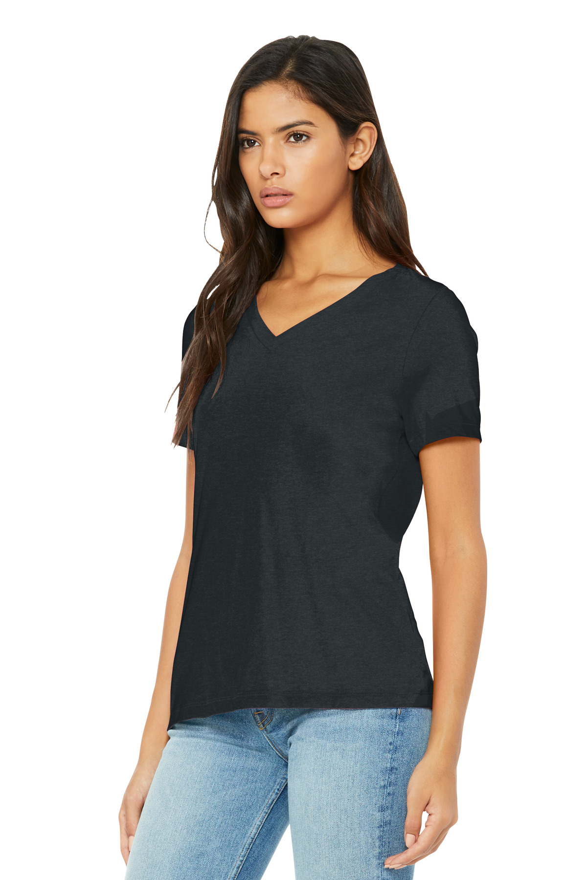 BELLA+CANVAS Women's Relaxed Heather CVC V-Neck Tee BC6405CVC