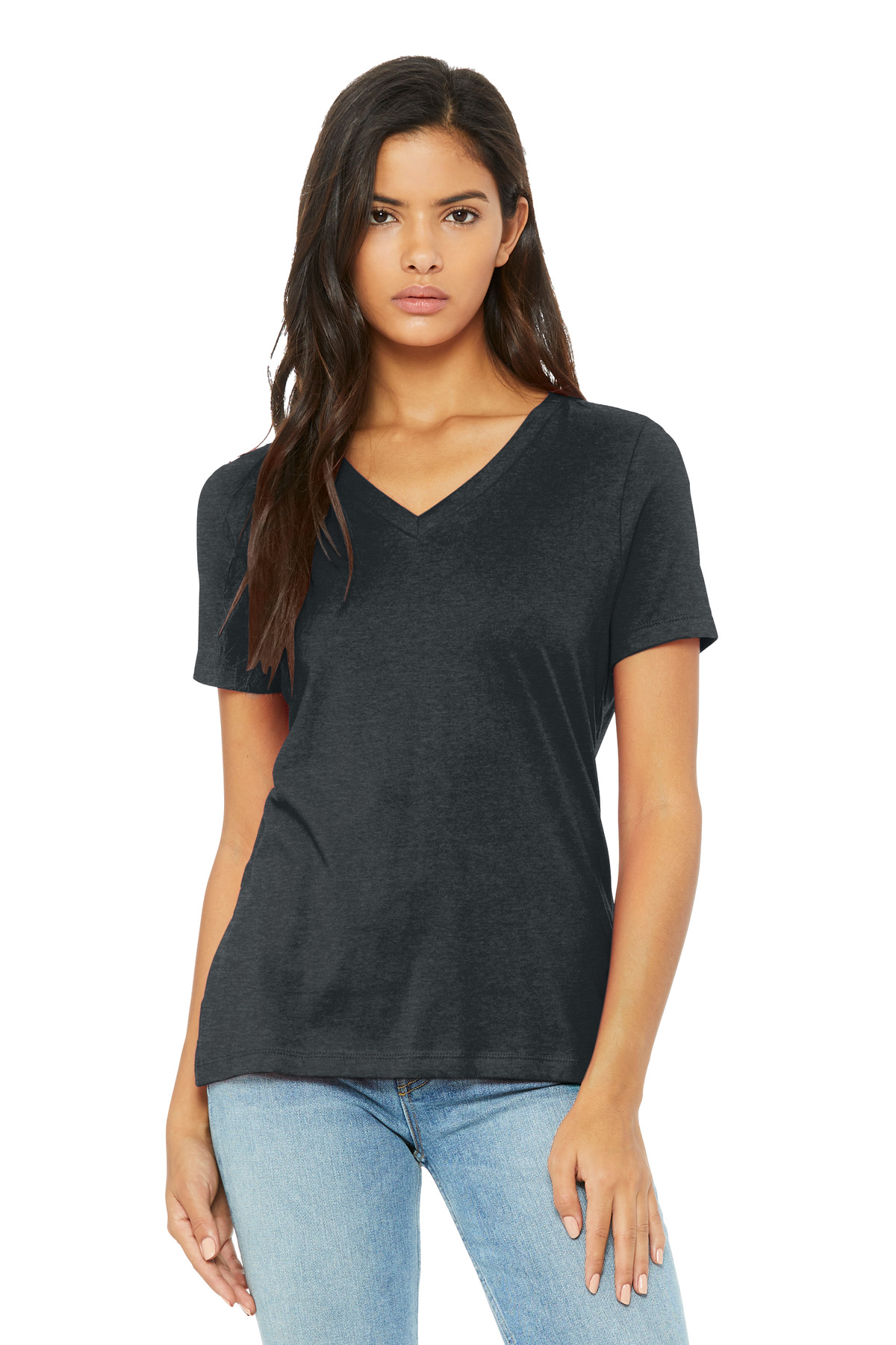 BELLA+CANVAS ® Women's Relaxed Heather CVC V-Neck Tee BC6405CVC - Image 2