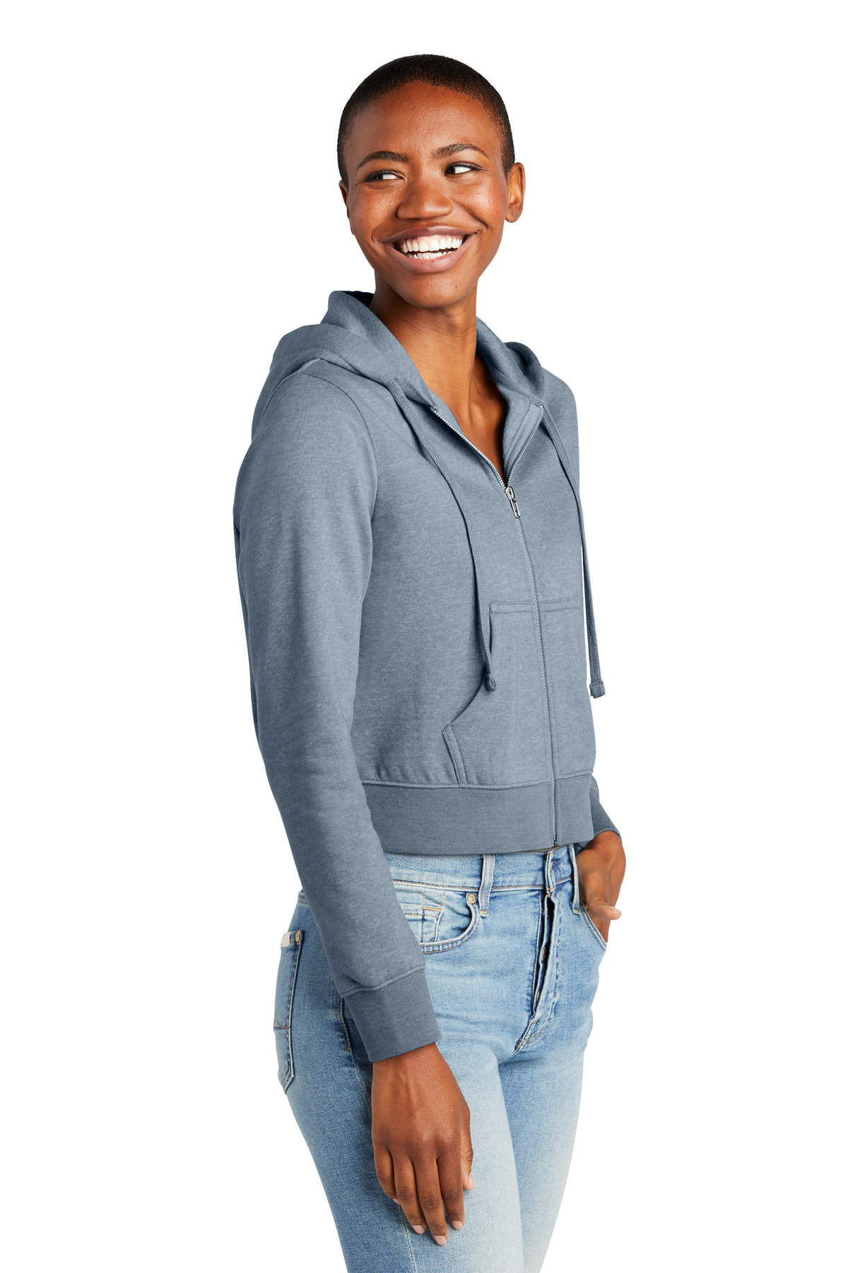 District Women's V.I.T. Fleece Full-Zip Hoodie DT6103