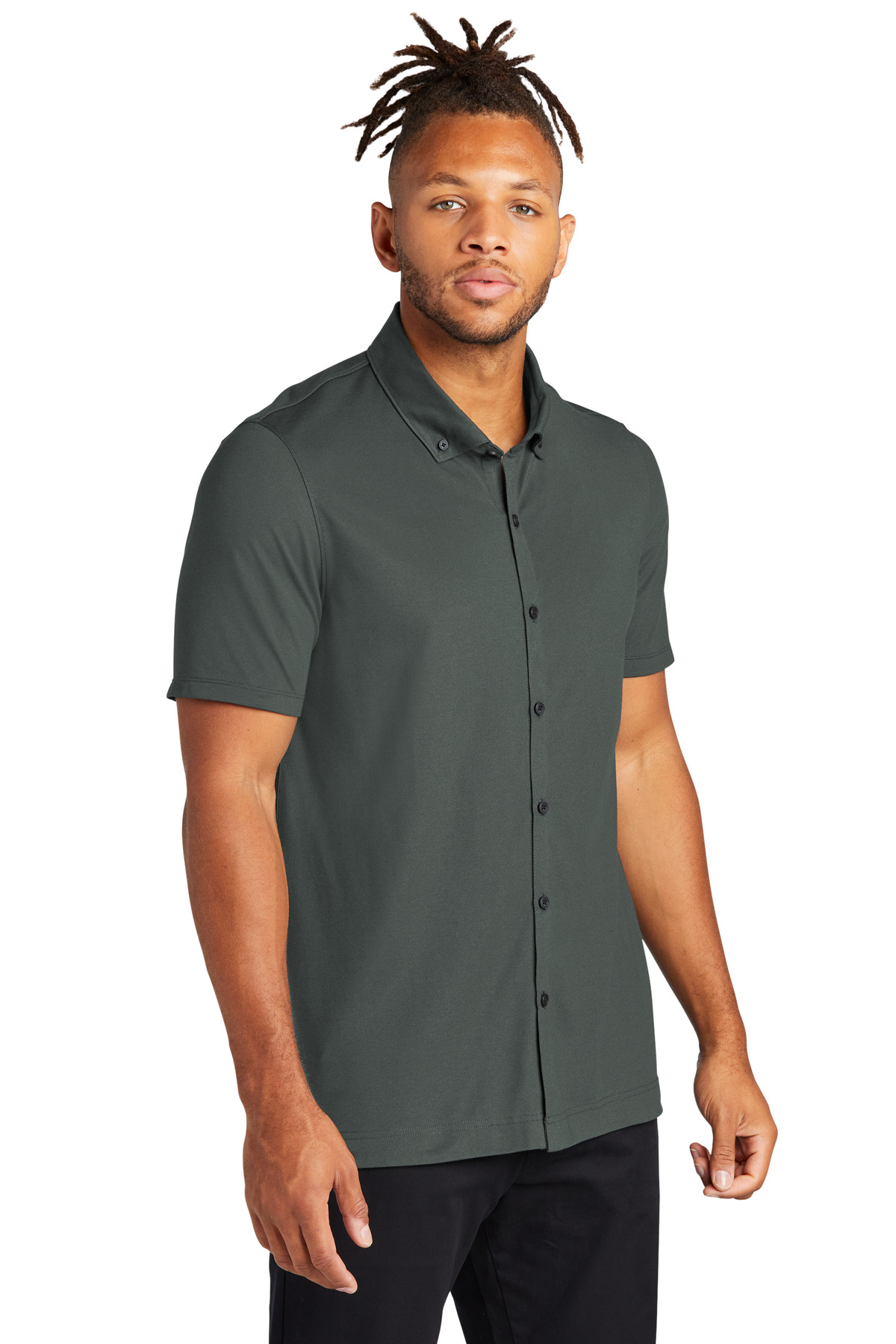 Mercer+Mettle Stretch Pique Full-Button Polo MM1006