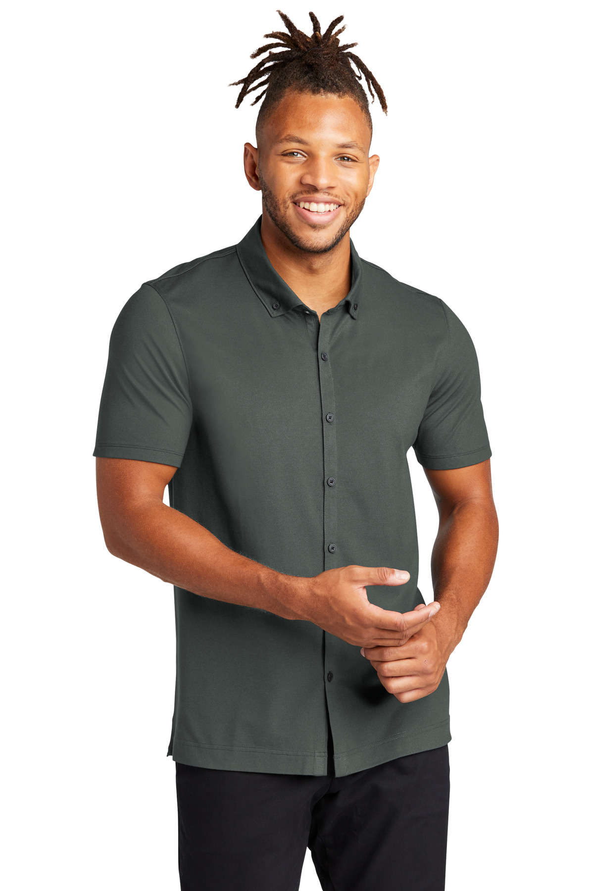 Mercer+Mettle Stretch Pique Full-Button Polo-