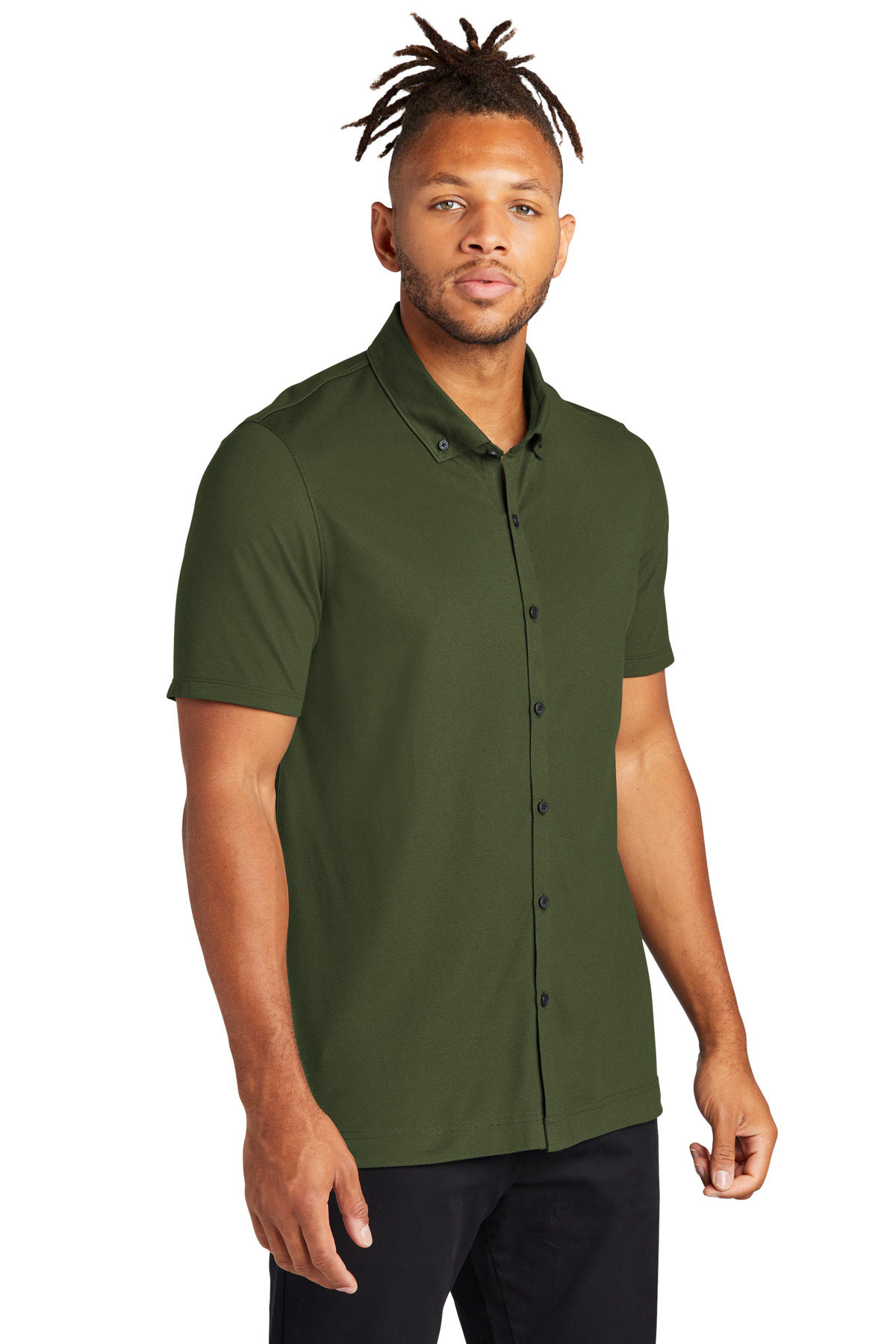 Mercer+Mettle Stretch Pique Full-Button Polo MM1006