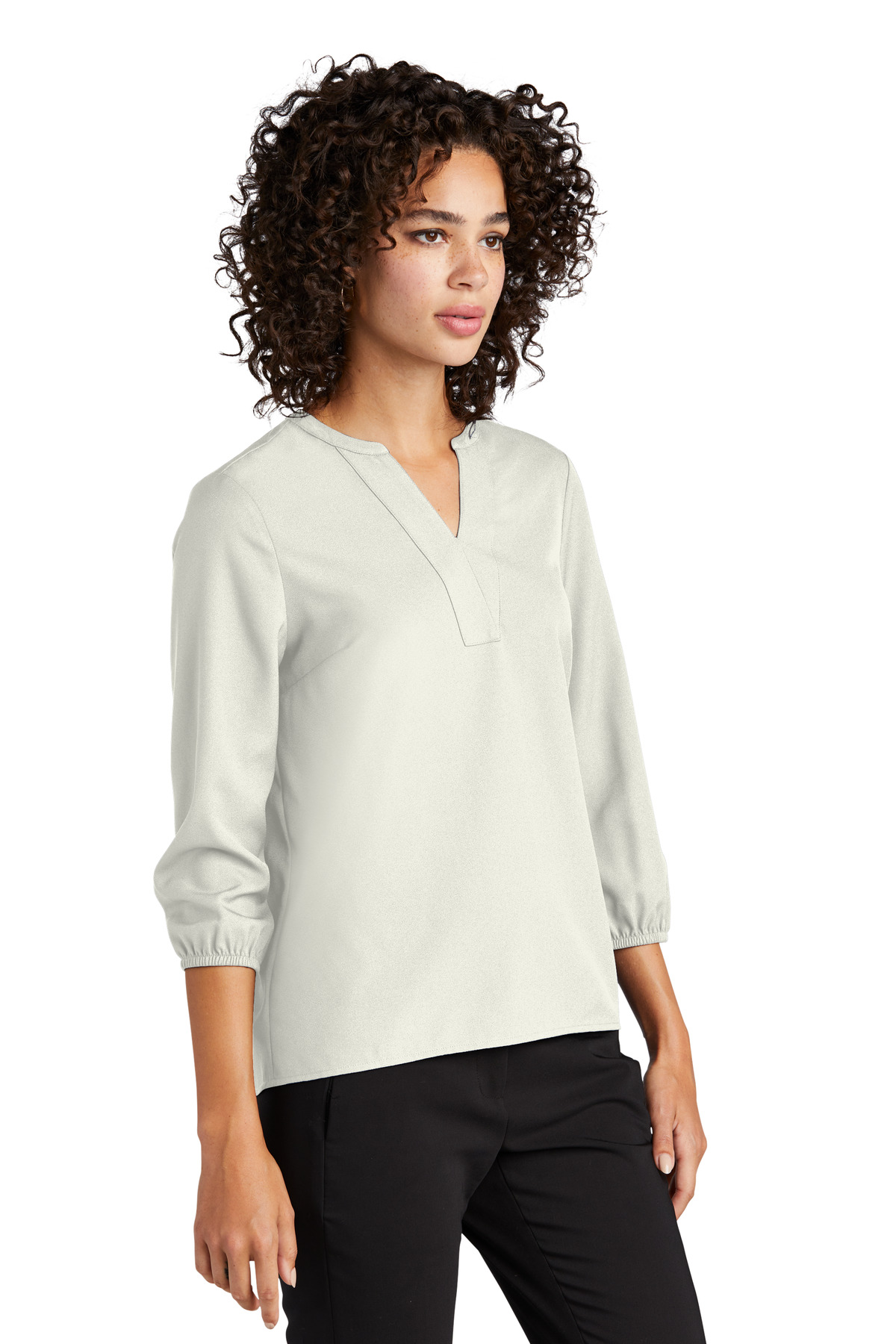 Mercer+Mettle Women's Stretch Crepe 3/4-Sleeve Blouse MM2011