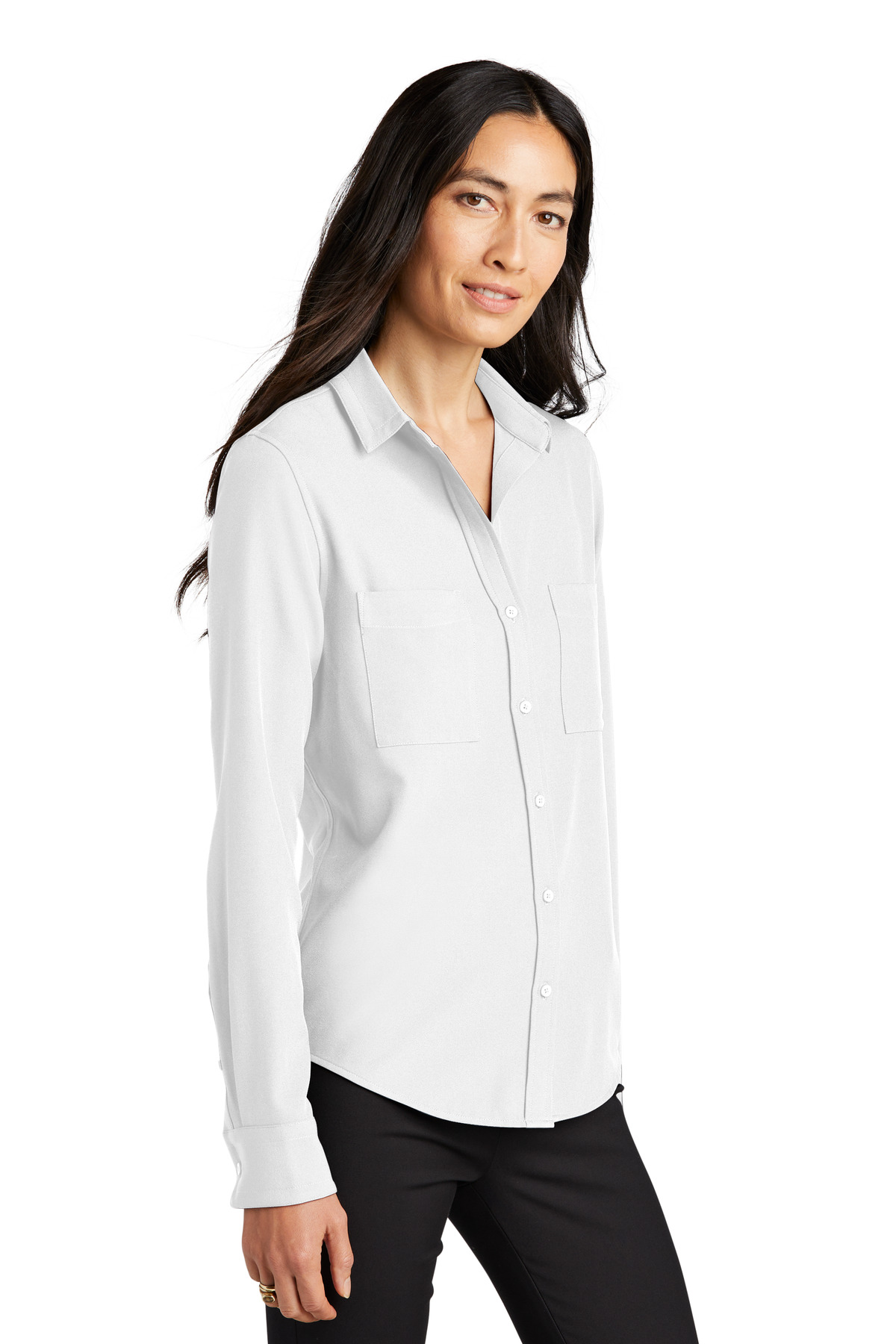 Mercer+Mettle Women's Stretch Crepe Long Sleeve Camp MM2013