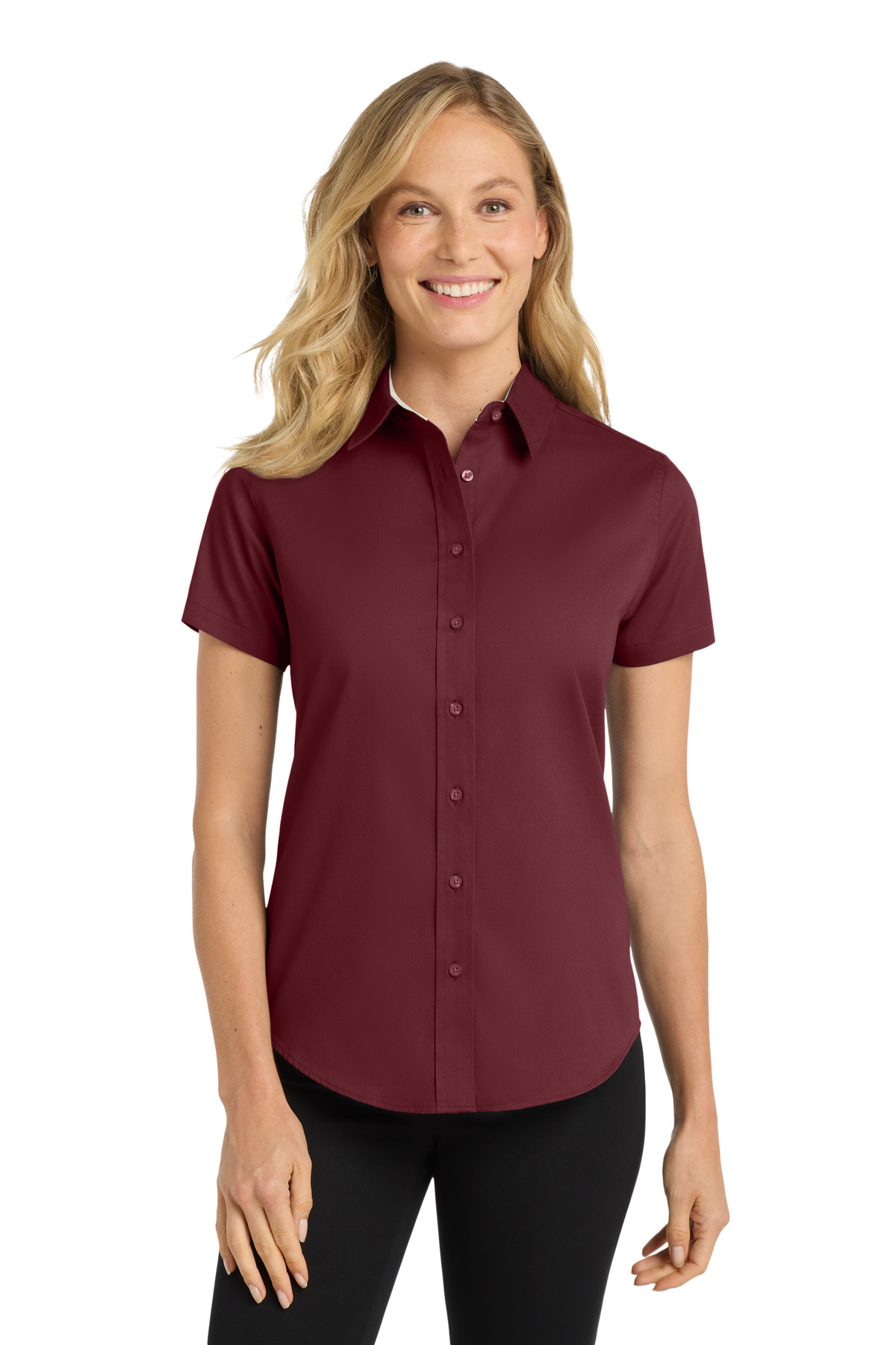 Port Authority L508 swatch in Burgundy/ Light Stone