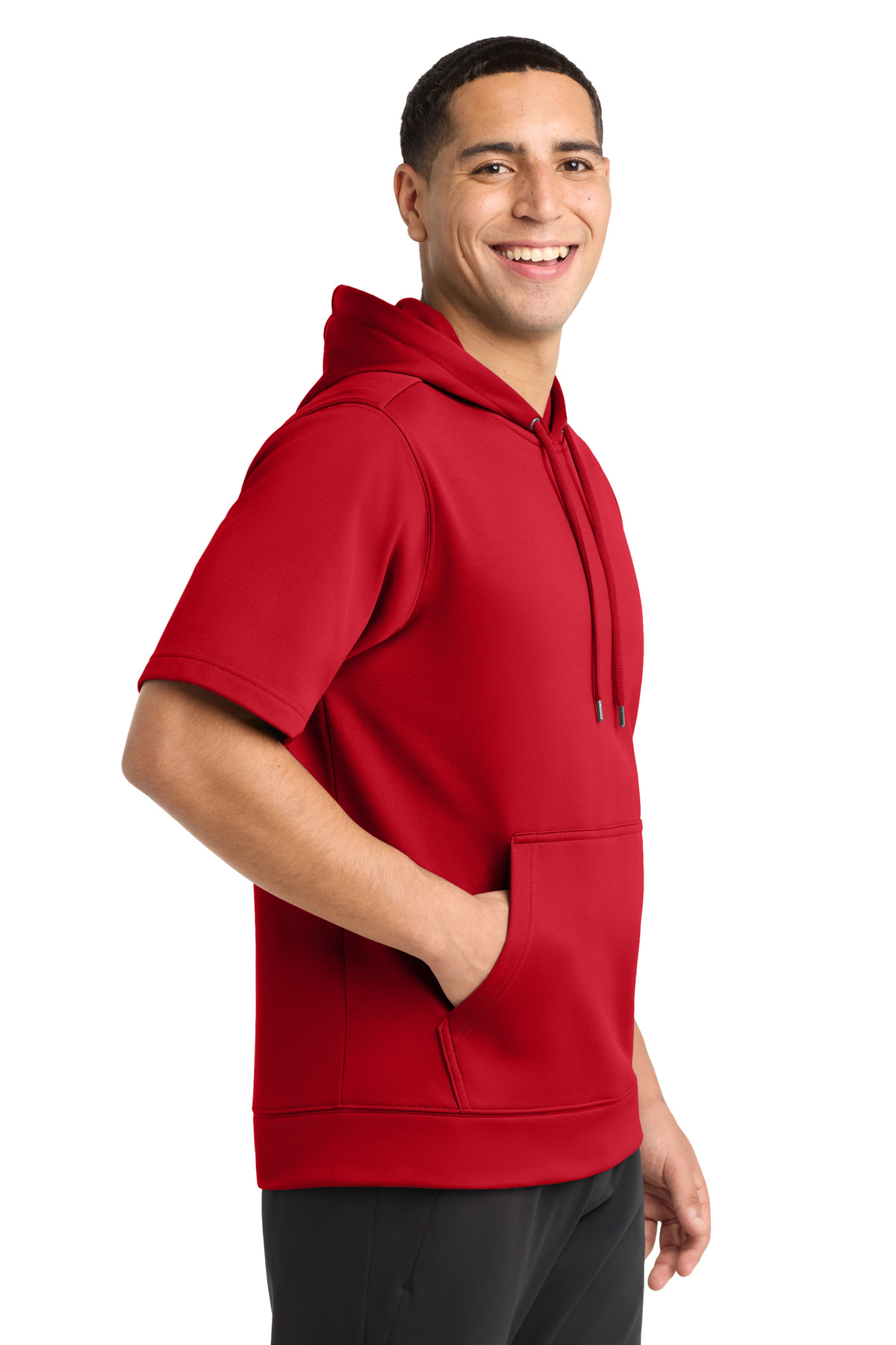 Sport-Tek Sport-Wick Fleece Short Sleeve Hooded Pullover. ST251