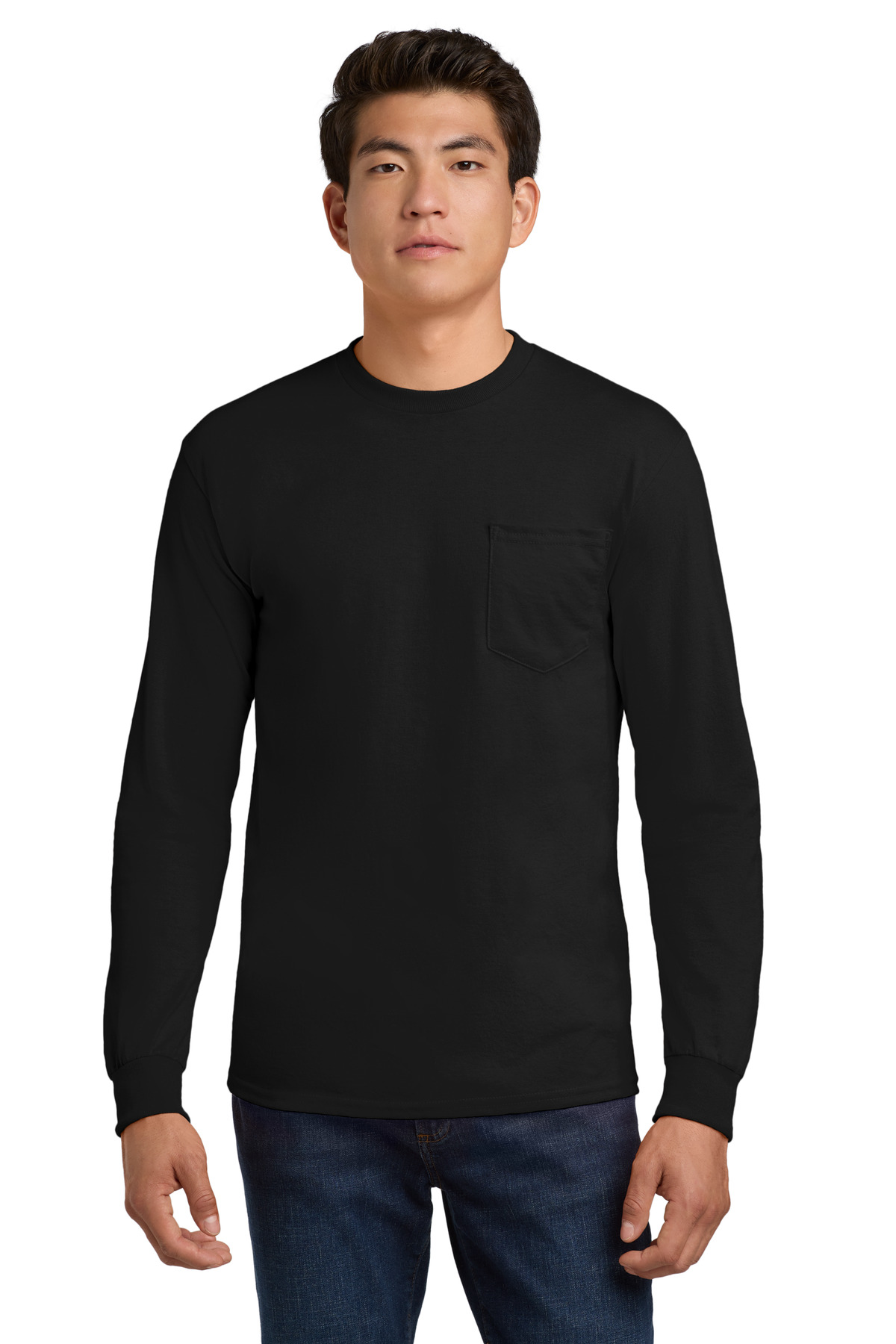 Gildan ®  - Ultra Cotton ®  100% US Cotton Long Sleeve T-Shirt with Pocket.  2410