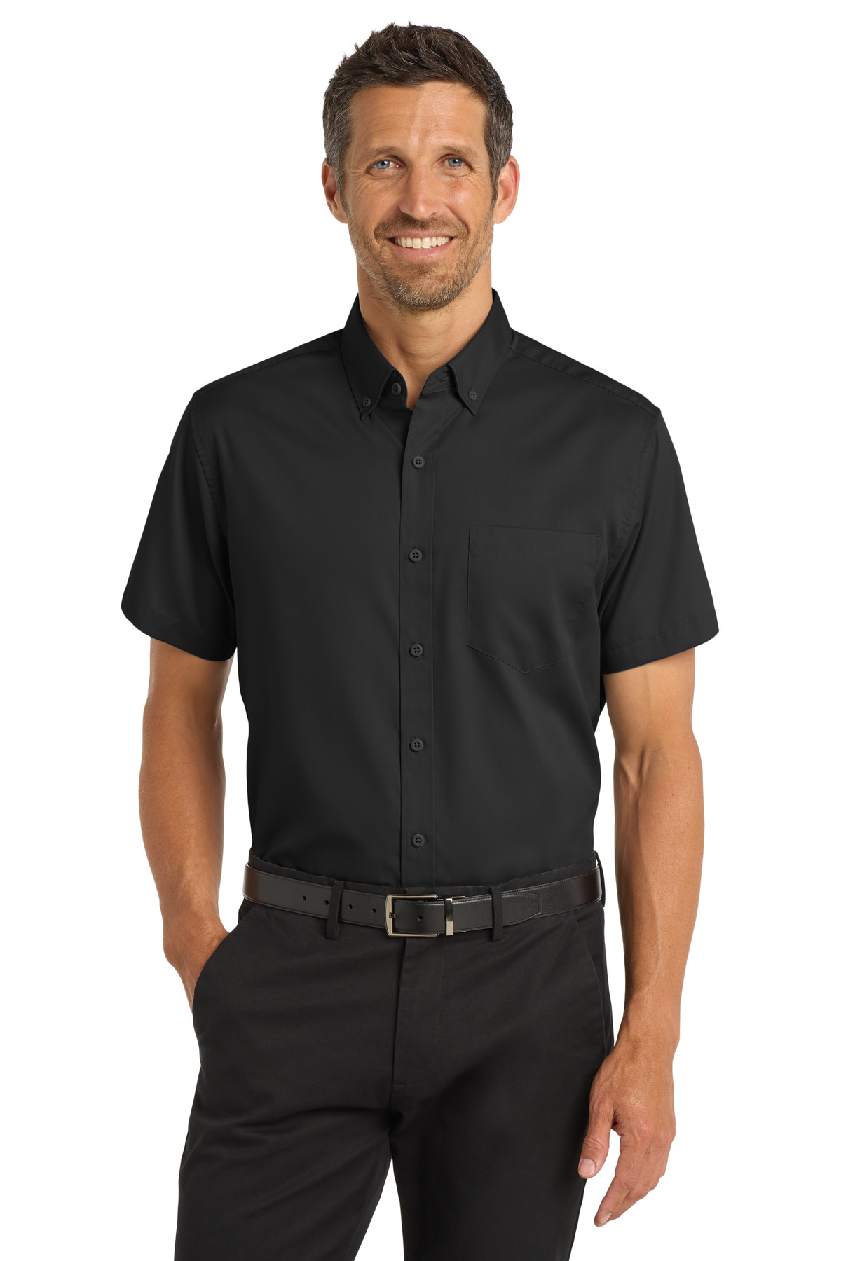 Port Authority Woven Shirts for Hospitality ® Short Sleeve SuperPro Twill Shirt.-Port Authority