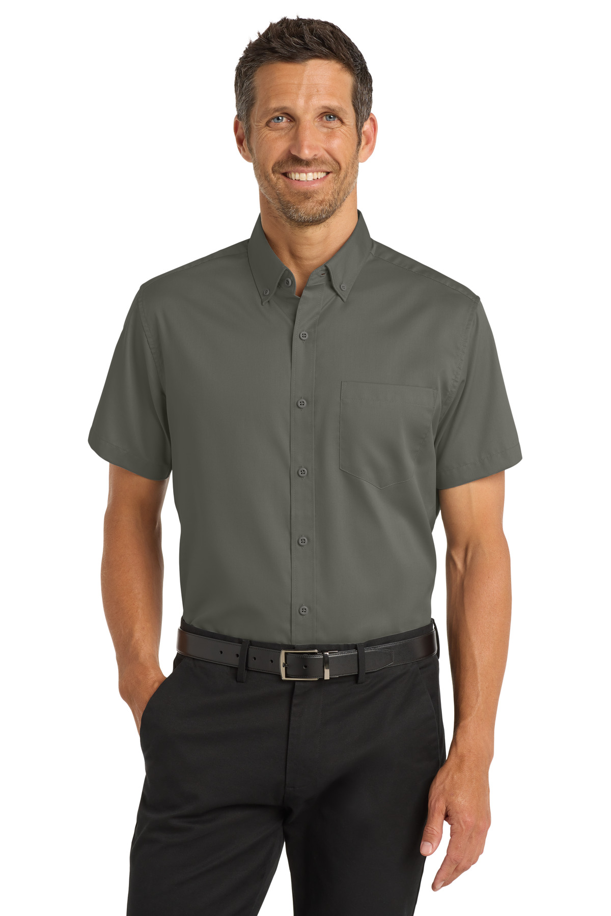 Port Authority ® Short Sleeve SuperPro ™ Twill Shirt. S664 - Image 3