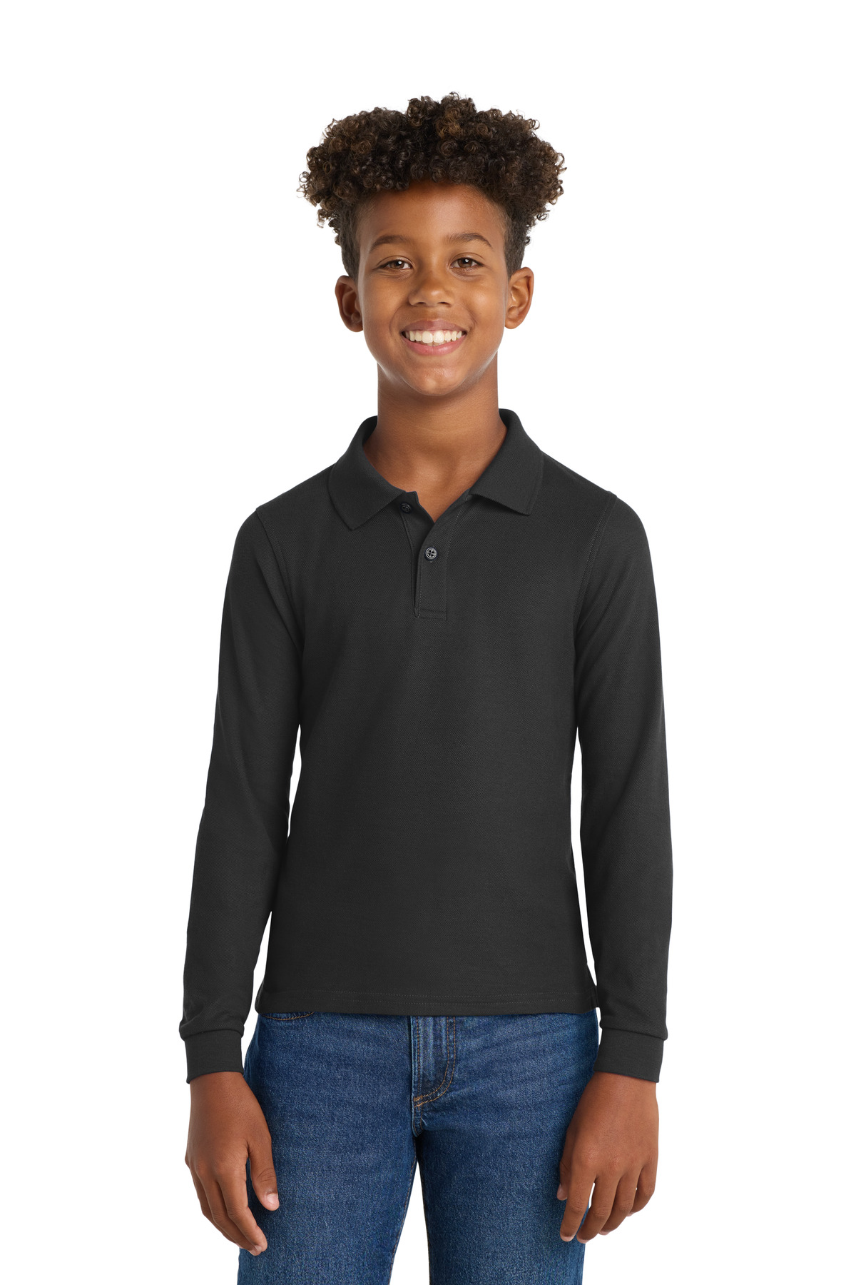Port Authority Youth Long Sleeve Silk Touch Polo-Port Authority