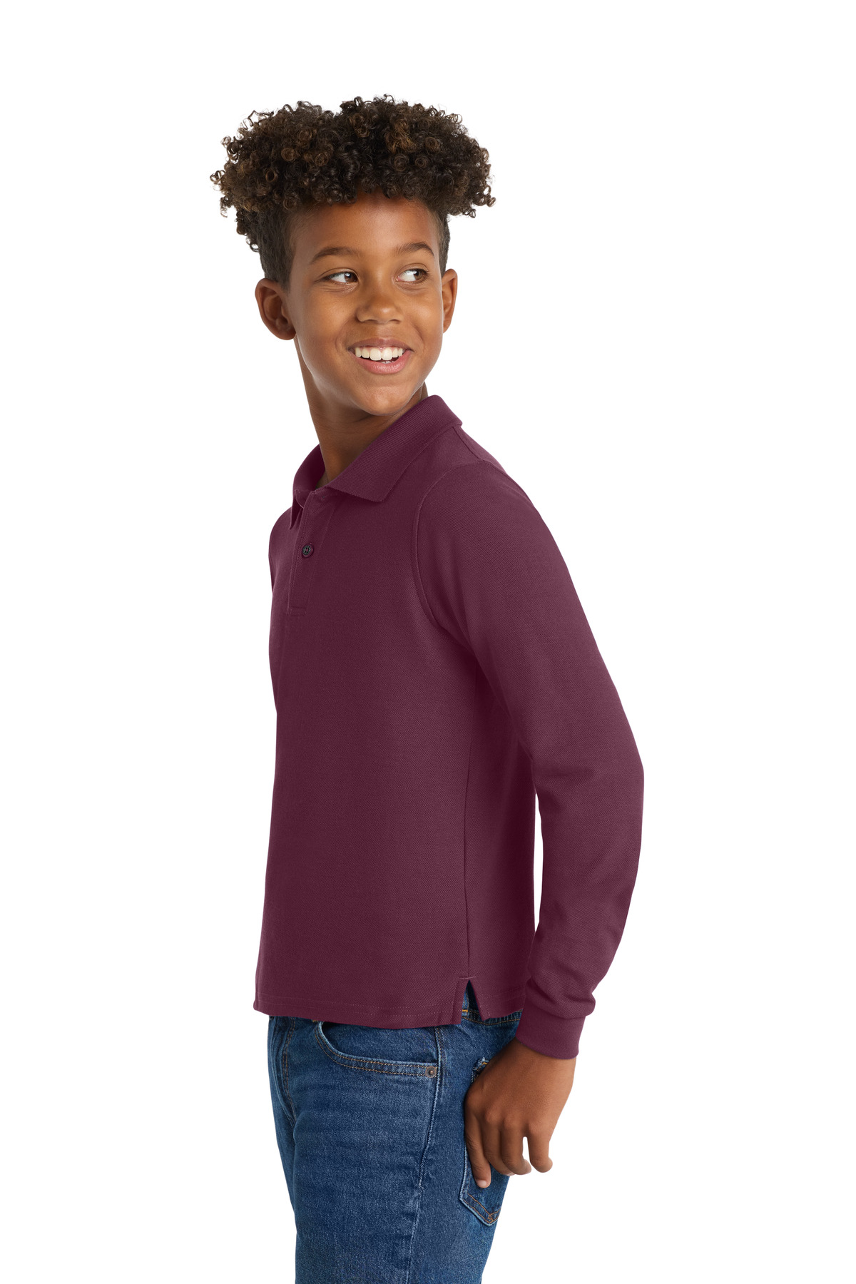 Port Authority Youth Long Sleeve Silk Touch Polo. Y500LS