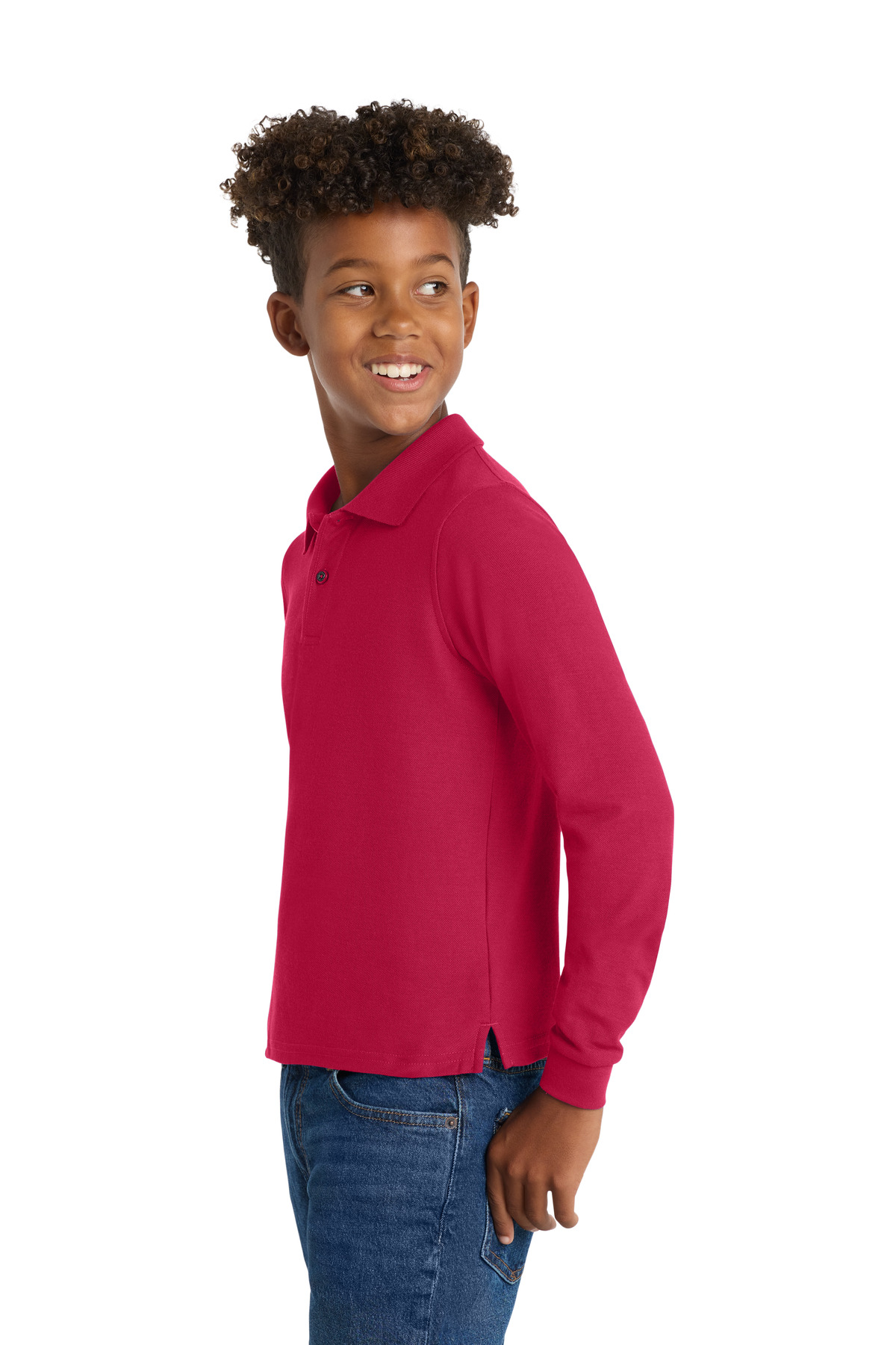 Port Authority Youth Long Sleeve Silk Touch Polo. Y500LS