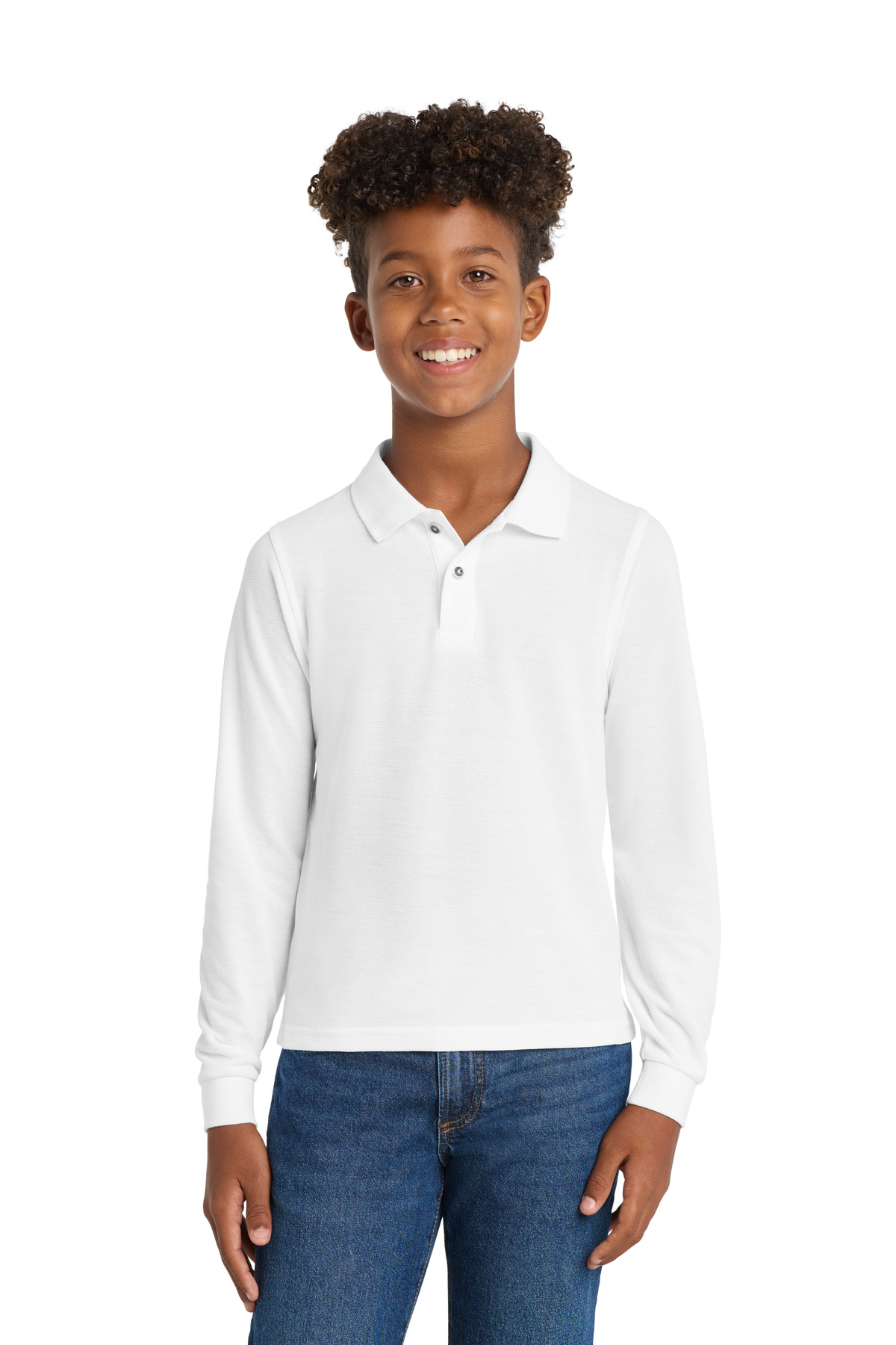 Port Authority Youth Long Sleeve Silk Touch Polo. Y500LS